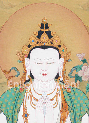 Chenrezig Avalokiteshvara Thangka | Traditional Karma Gadri Style | Path to Compassion
