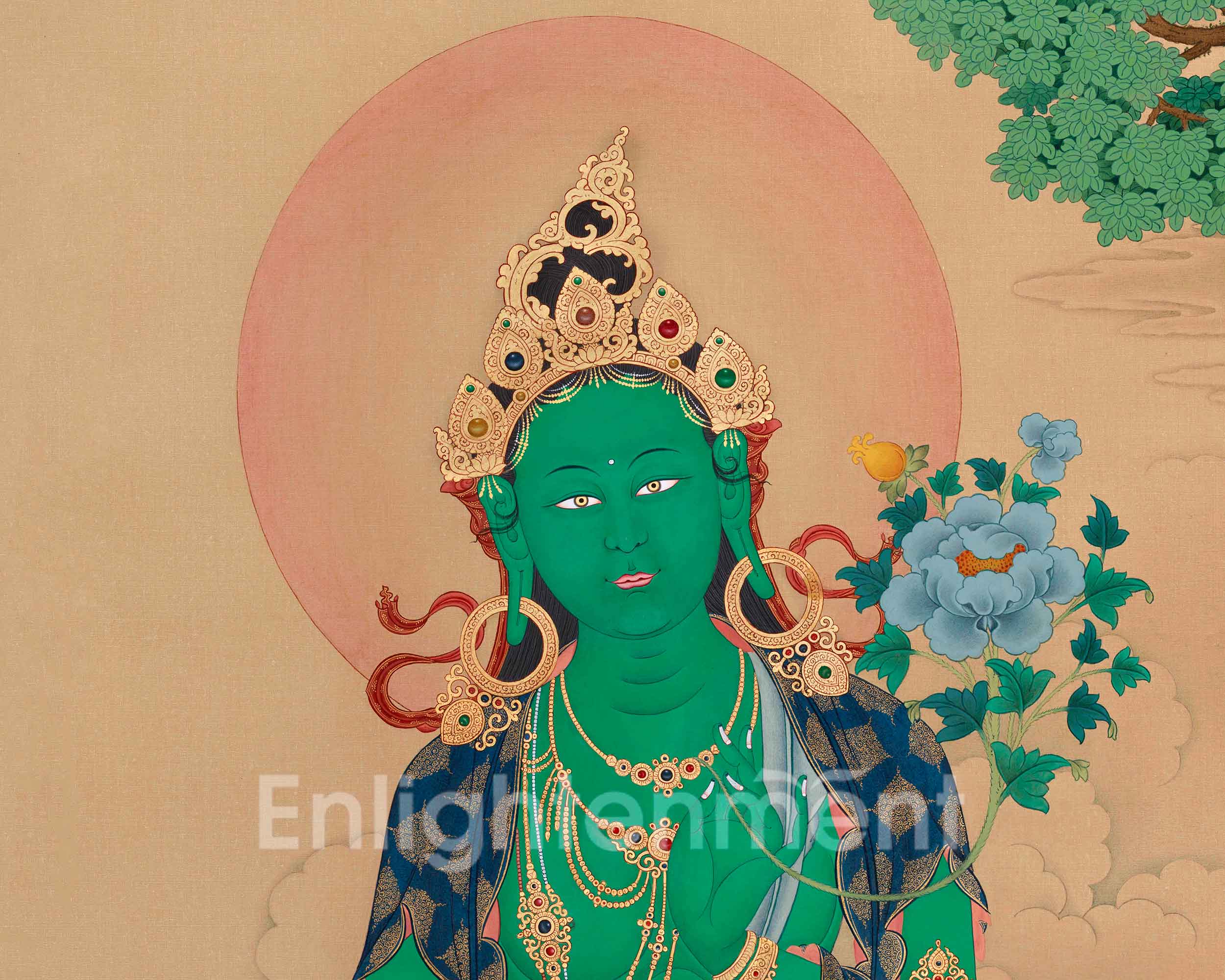 Stunning Buddhist Goddess of Compassion, Green Tara | Healing and Protection