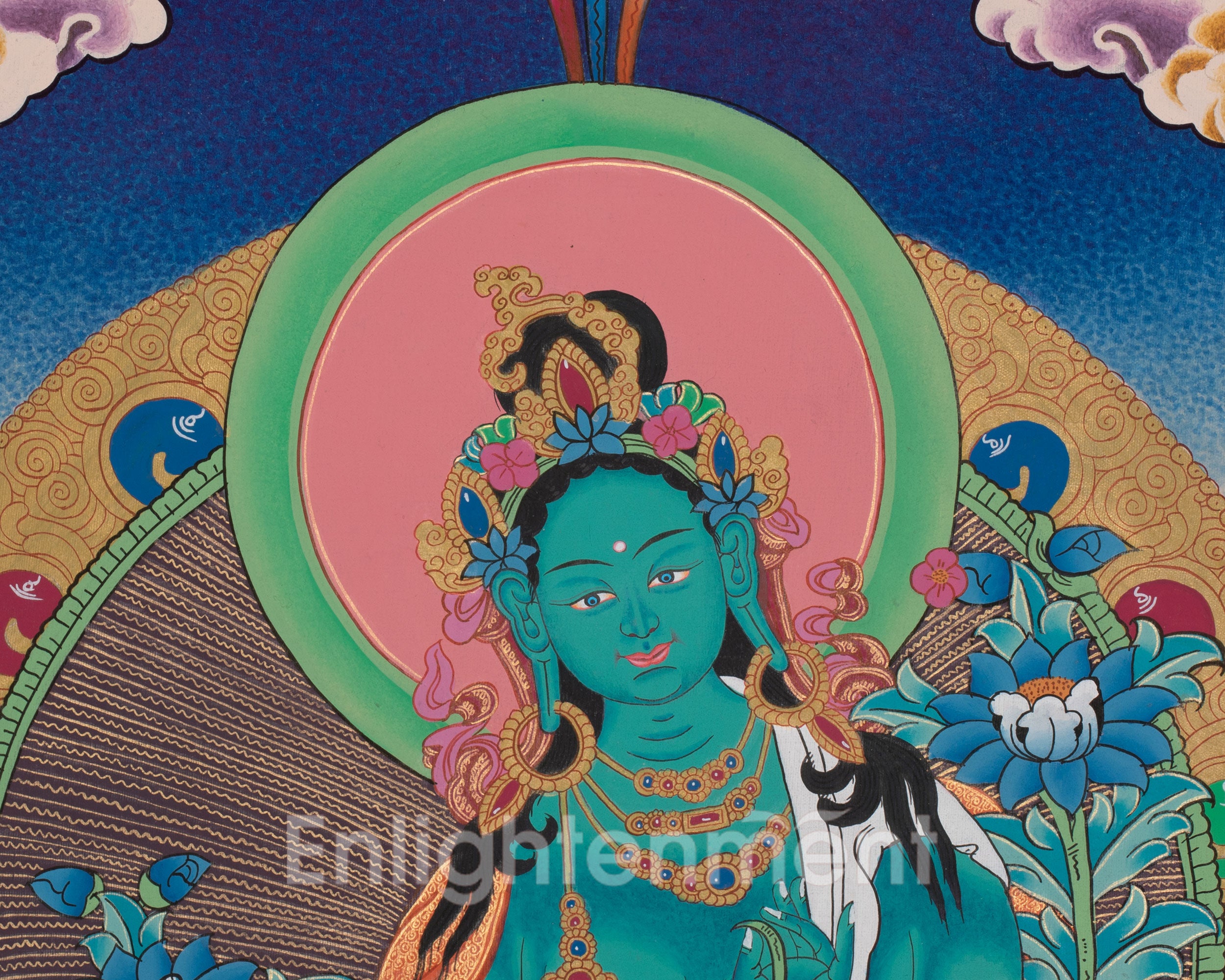 The Goddess Green Tara Thangka | Himalayan Buddhist Painting for Meditation