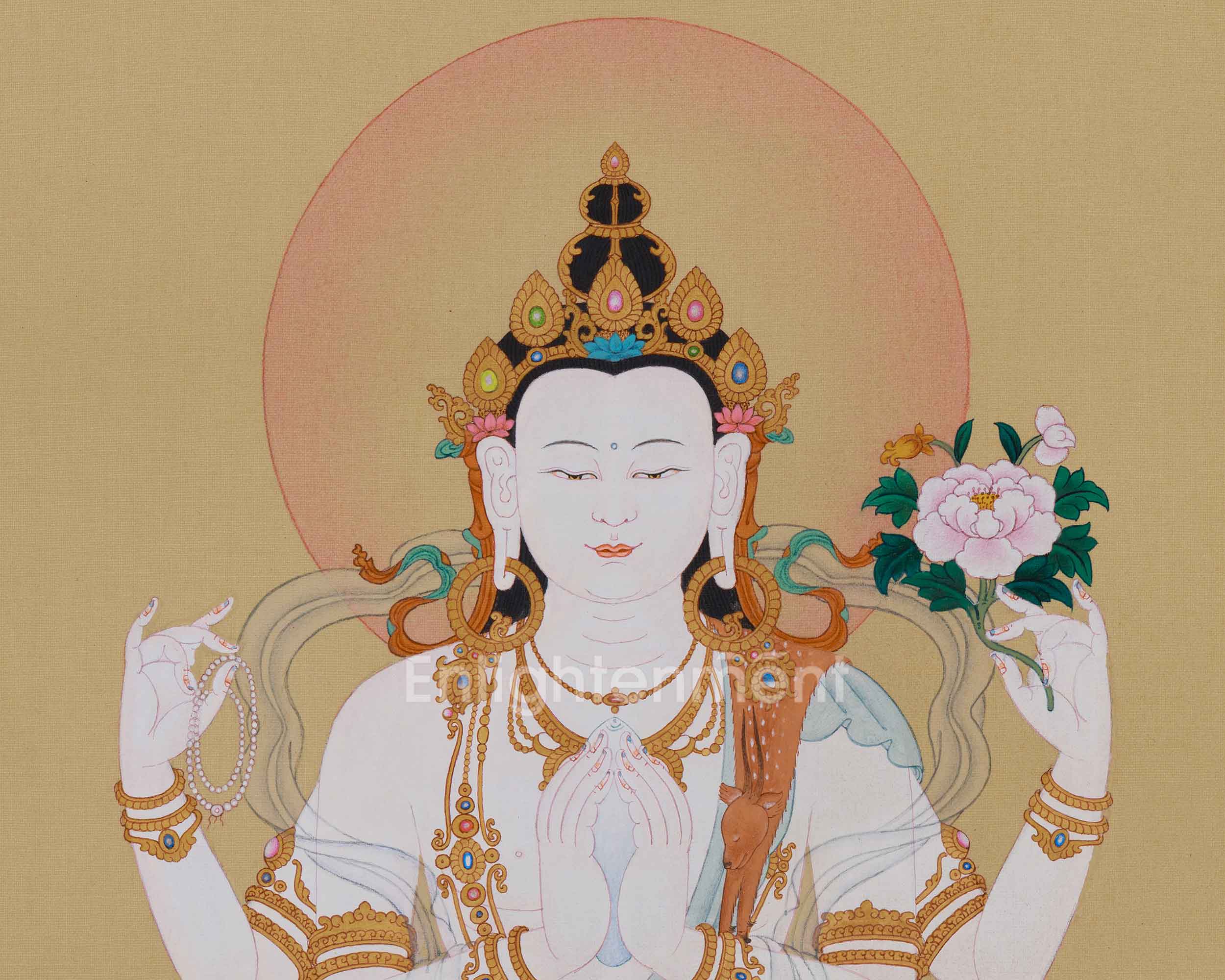 Himalayan Thangka of Chenrezig | Bodhisattva of Infinite Compassion