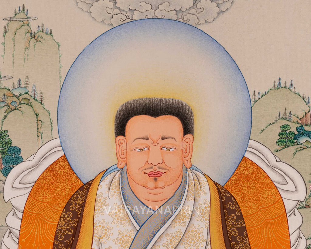 Marpha with Milarepa and Gampopa Thangka Print | Digital Canvas Print