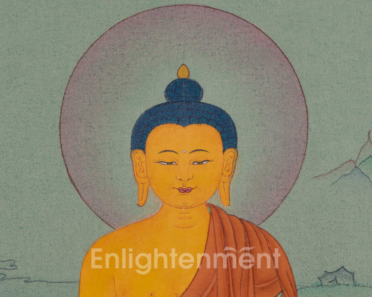 Shakyamuni Buddha Enlightened Teacher Thangka | Spiritual Awakening