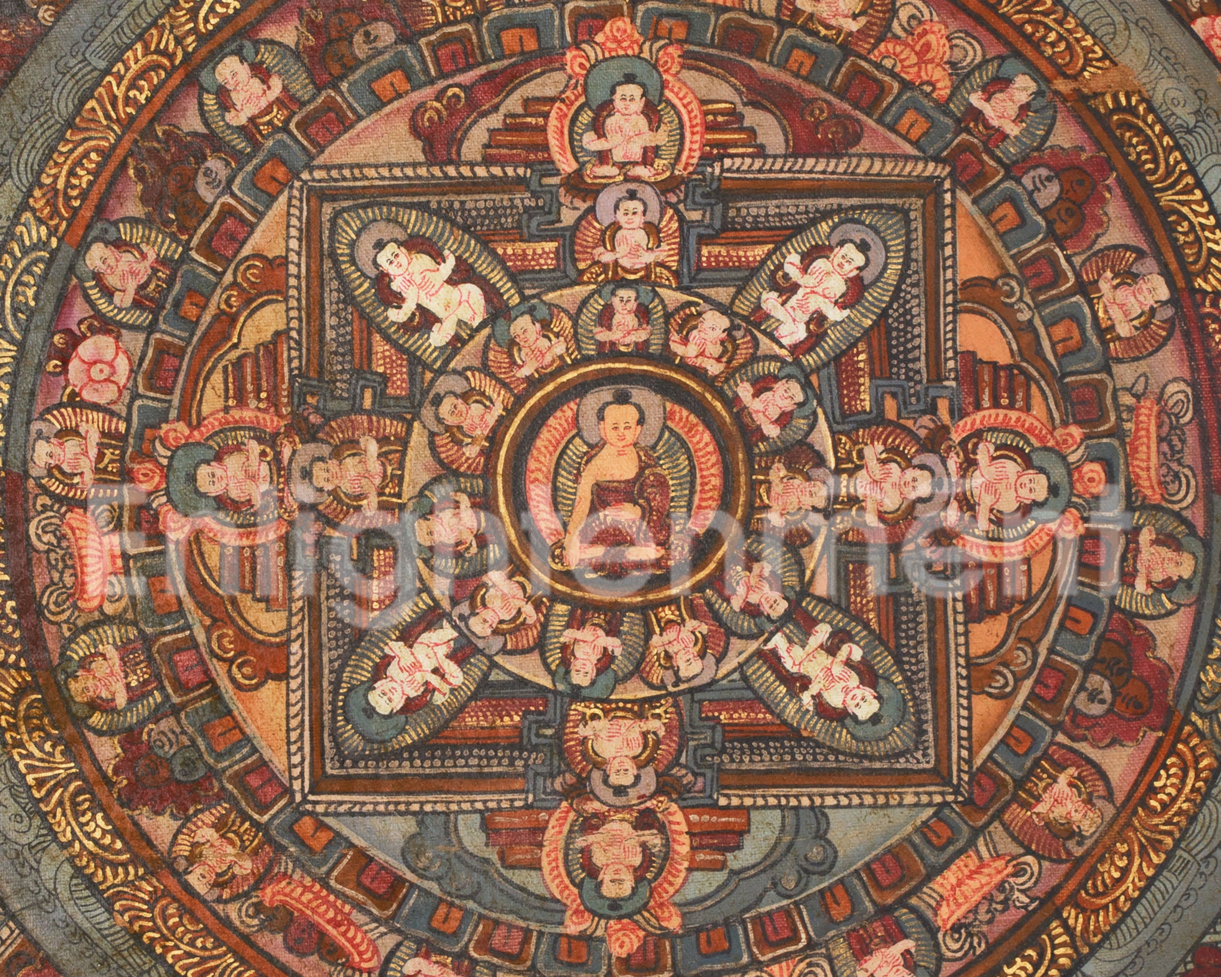 Thangka of Buddha Mandala | Tibetan Buddhist Artwork
