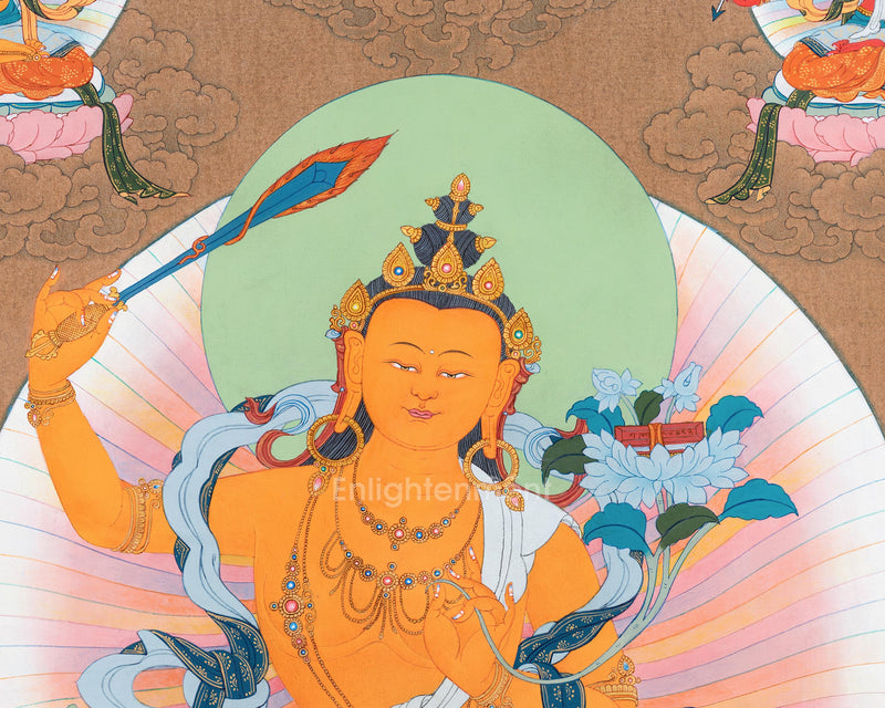 Five Forms of Manjushri Thangka | Bodhisattva of Wisdom and Knowledge