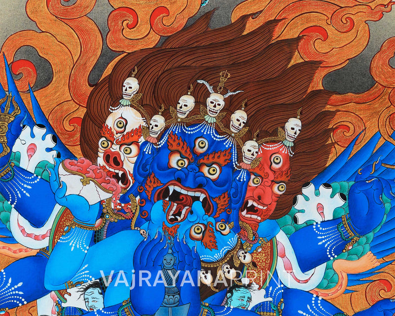 Vajrakilaya Thangka, Tibetan Thangka Painting, High Quality Giclee Canvas Print, Digital Print