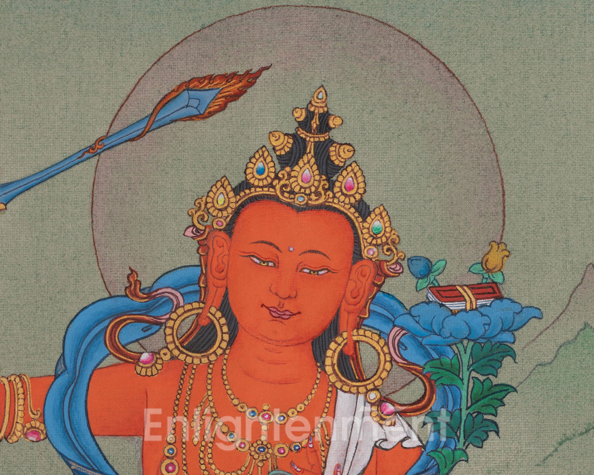 Manjushri Meditation Art | Bodhisattva of Wisdom and Enlightened Knowledge