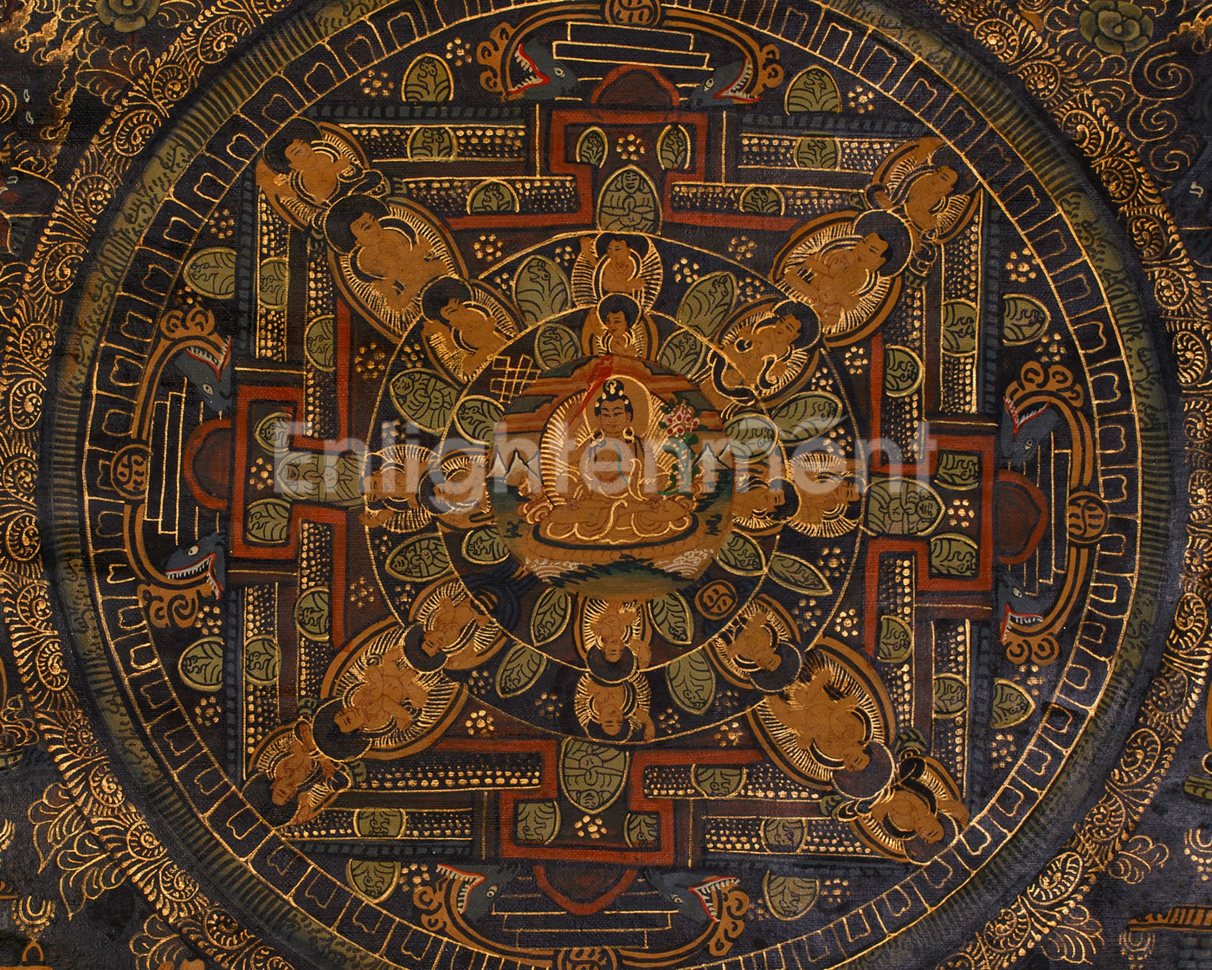 Manjushree Mandala Thangka Painting | Bodhisattva of Wisdom & Compassion