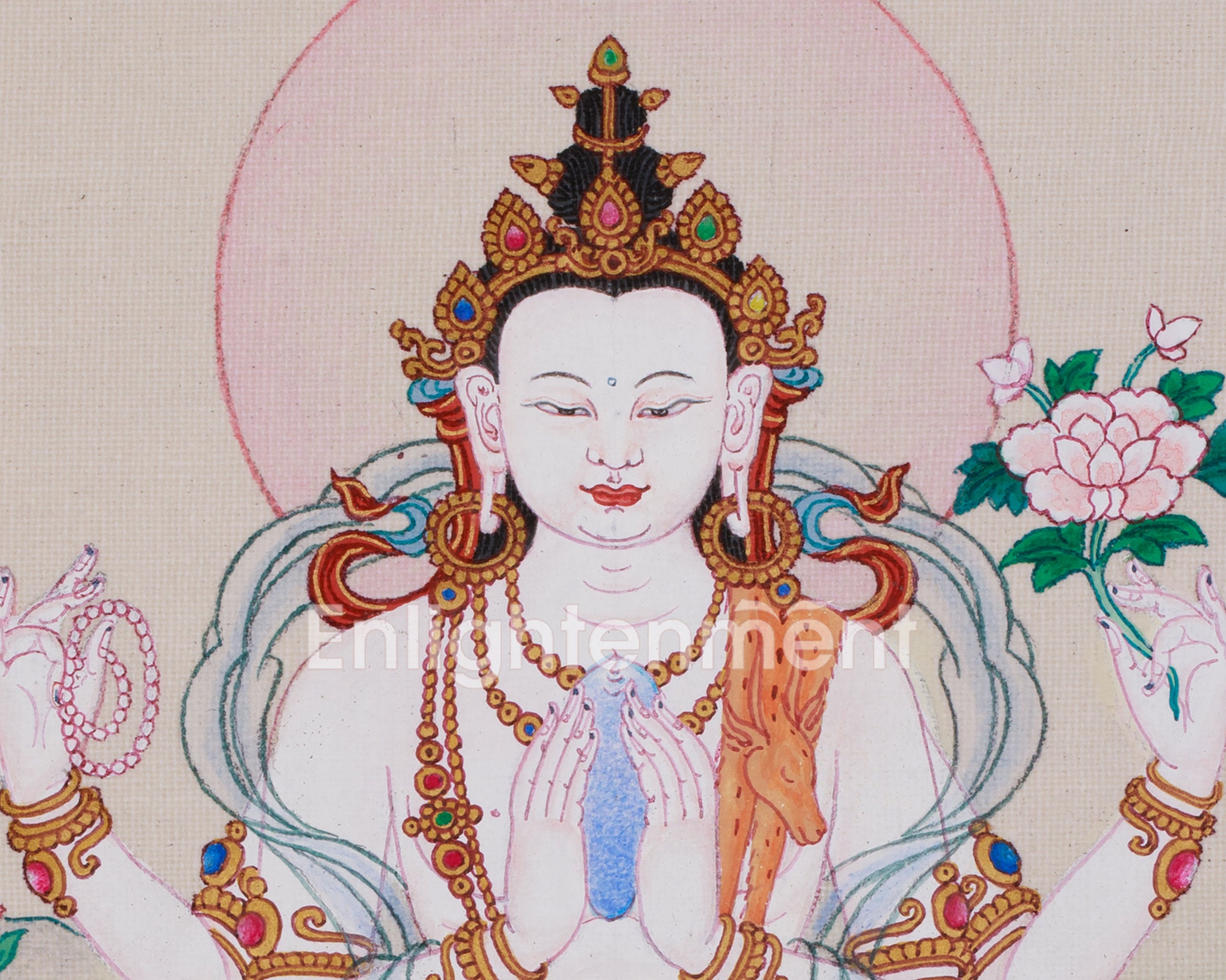 Bodhisattva Avalokiteshvara Artwork | Four Armed Chenrezig | Tibetan Buddhism