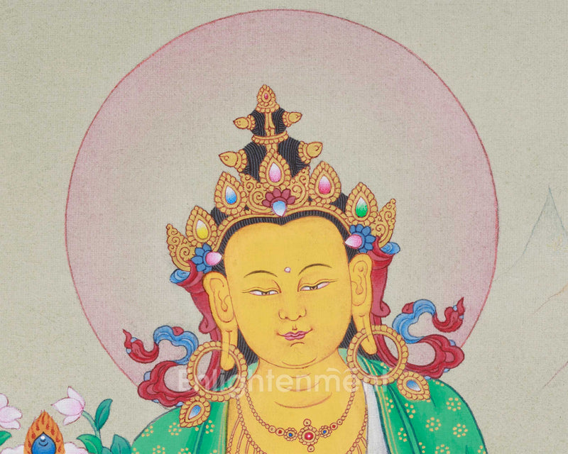 Small Ksitigarbha Thangka | Earth Treasury Bodhisattva | Protector & Liberator