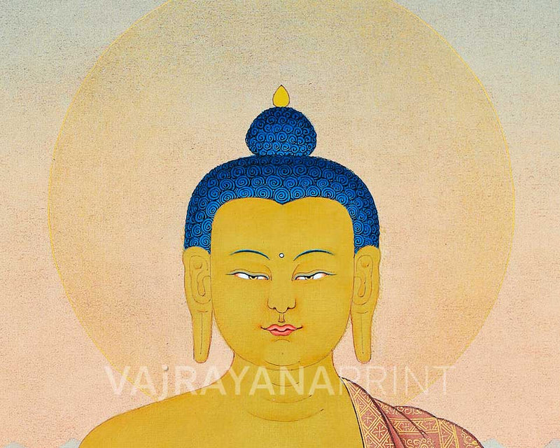 Shakyamuni Buddha High-Quality Giclee Print | Vibrant Buddha Canvas Print | Religious Fine Art