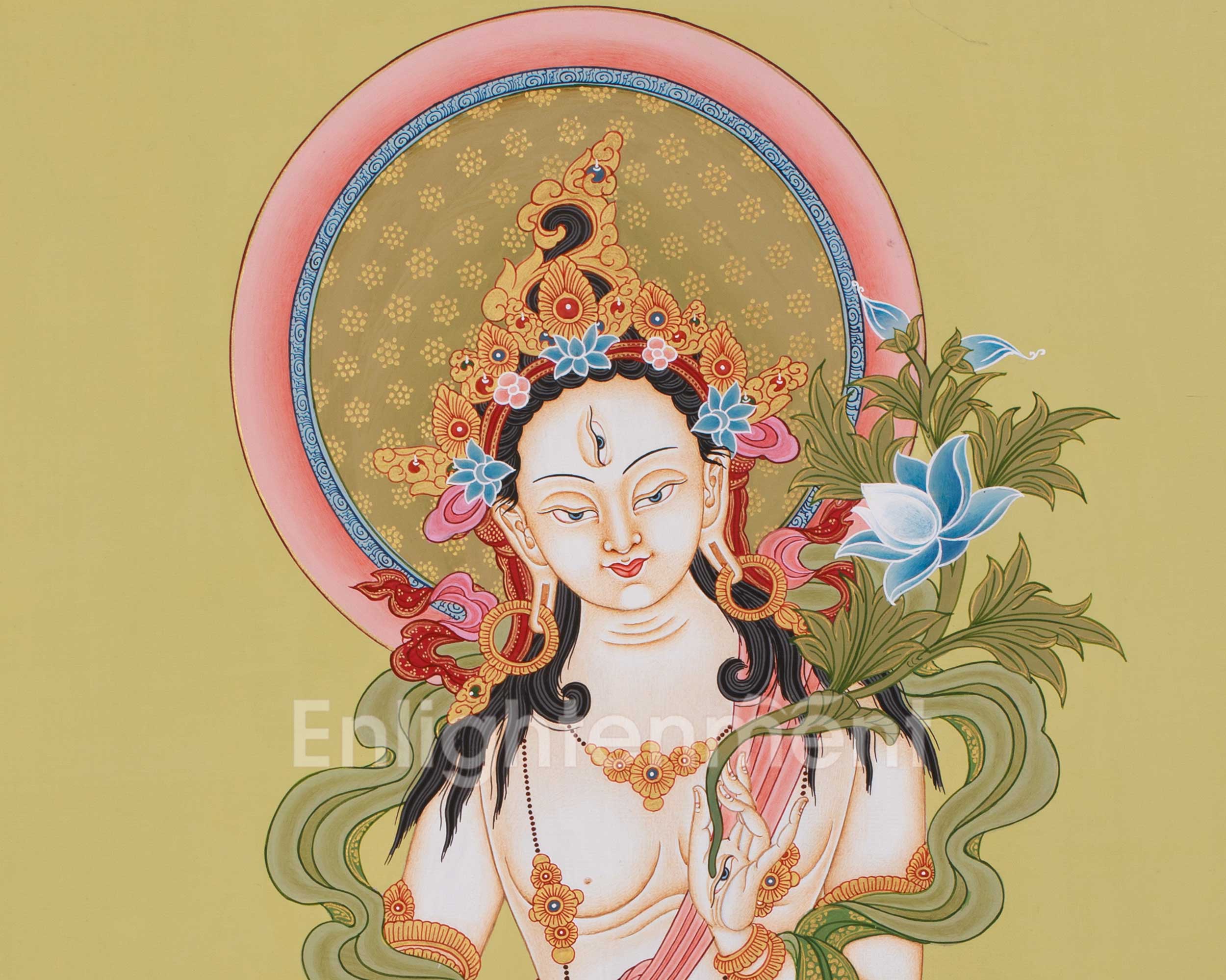 The Healing Deity White Tara | Goddess of Protection | Minimal Artwok