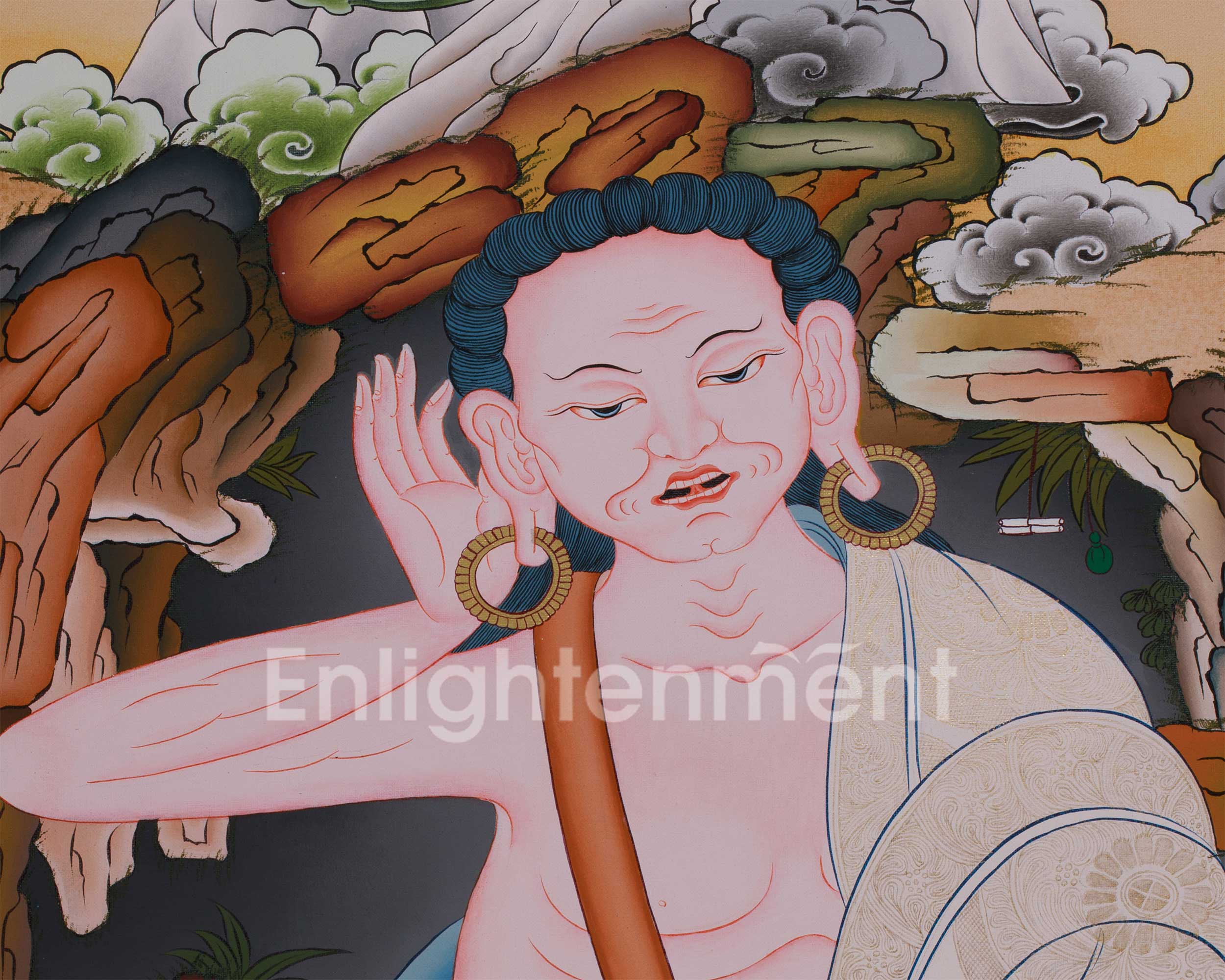Milarepa Thangka Painting | Tibetan Yogi Art | Buddhist Wall Art