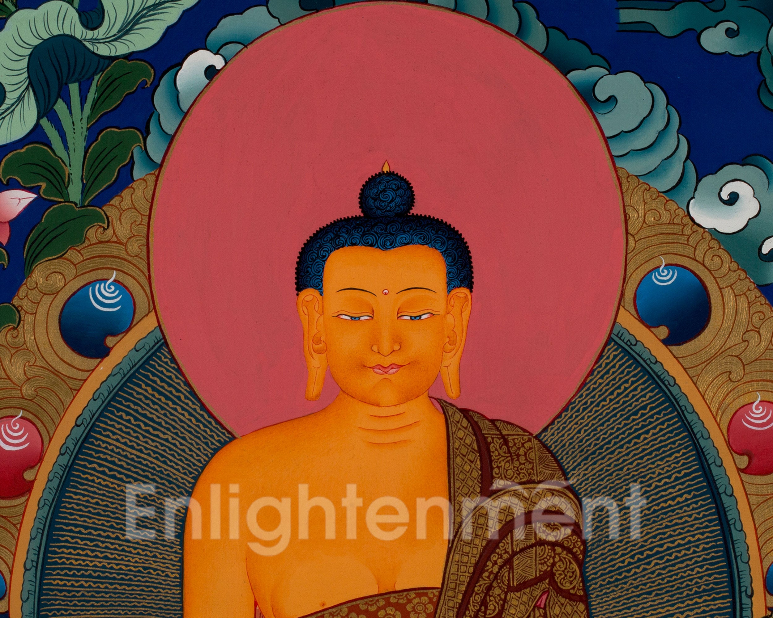 Buddha With Disciples Thangka | Traditional Tibetan Art