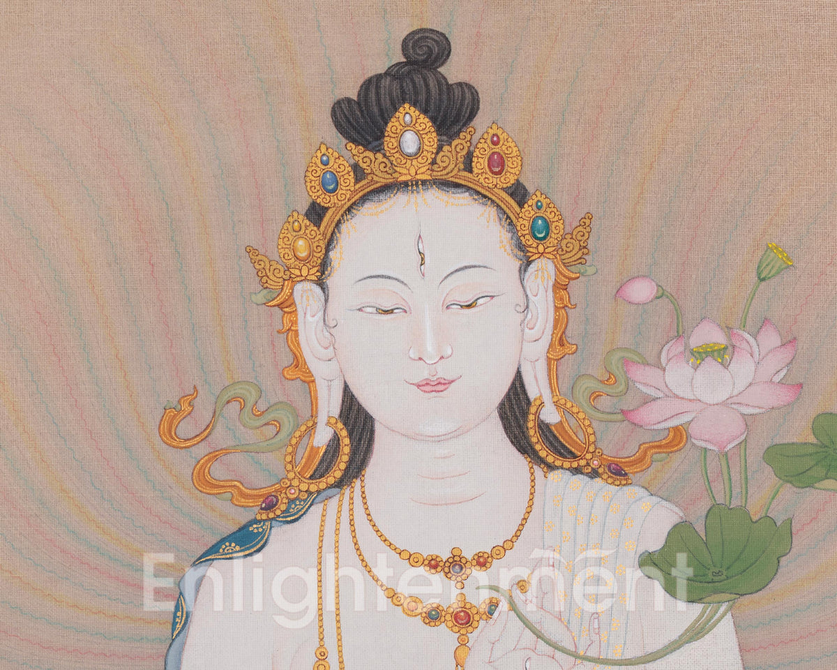White Tara Himalayan Sacred Artwork | Seven Eyes and Healing Deity