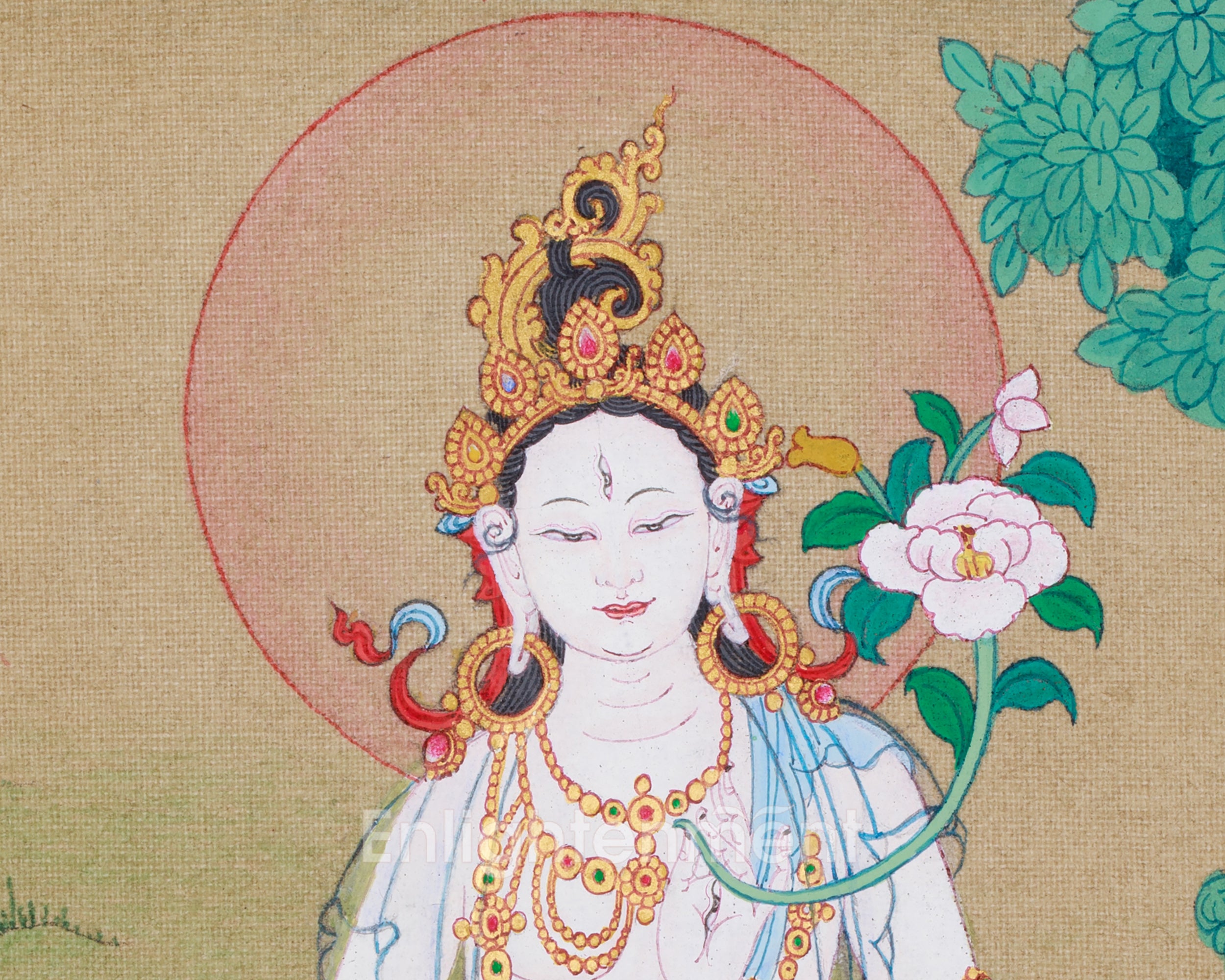 Traditional Thangka of Seven Eye White Tara | Goddess of Healing