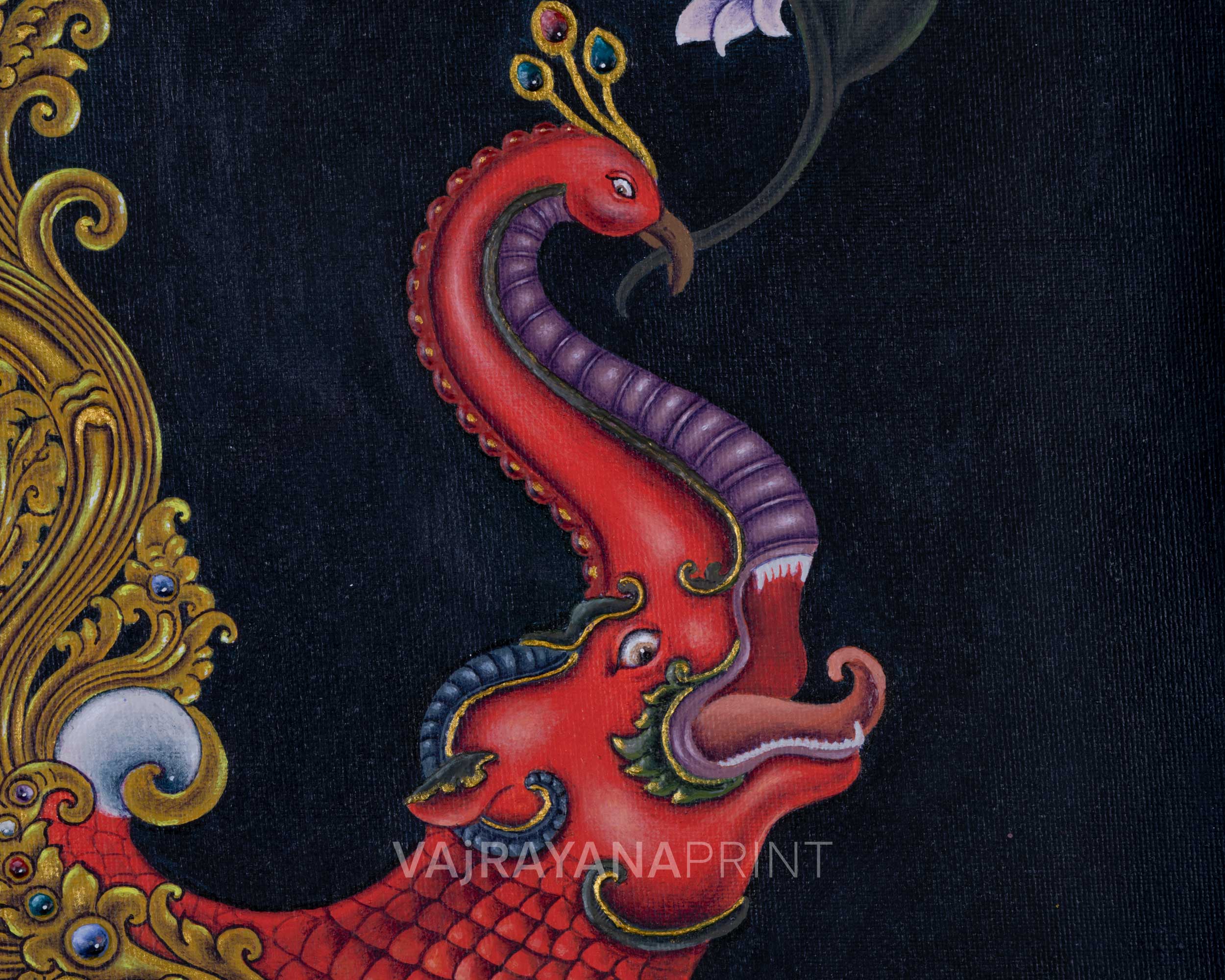 Two Makara Print Set: Thangka Prints