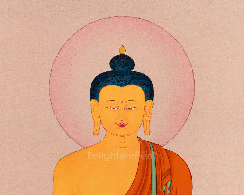 Hand-Painted Gautam Buddha Thangka | Tibetan Karma Gadri Art