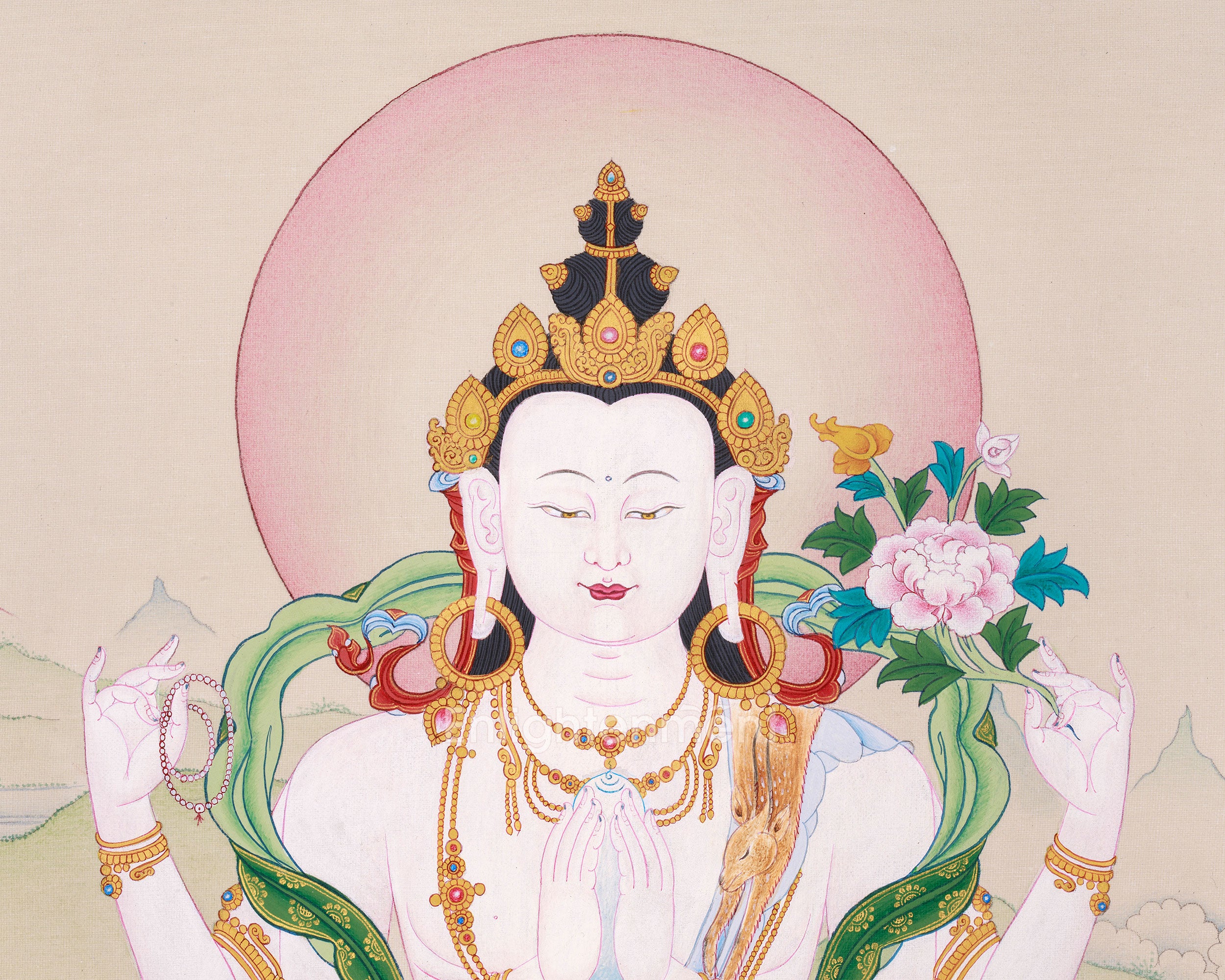 Buddha Avalokiteshvara Thangka Painting