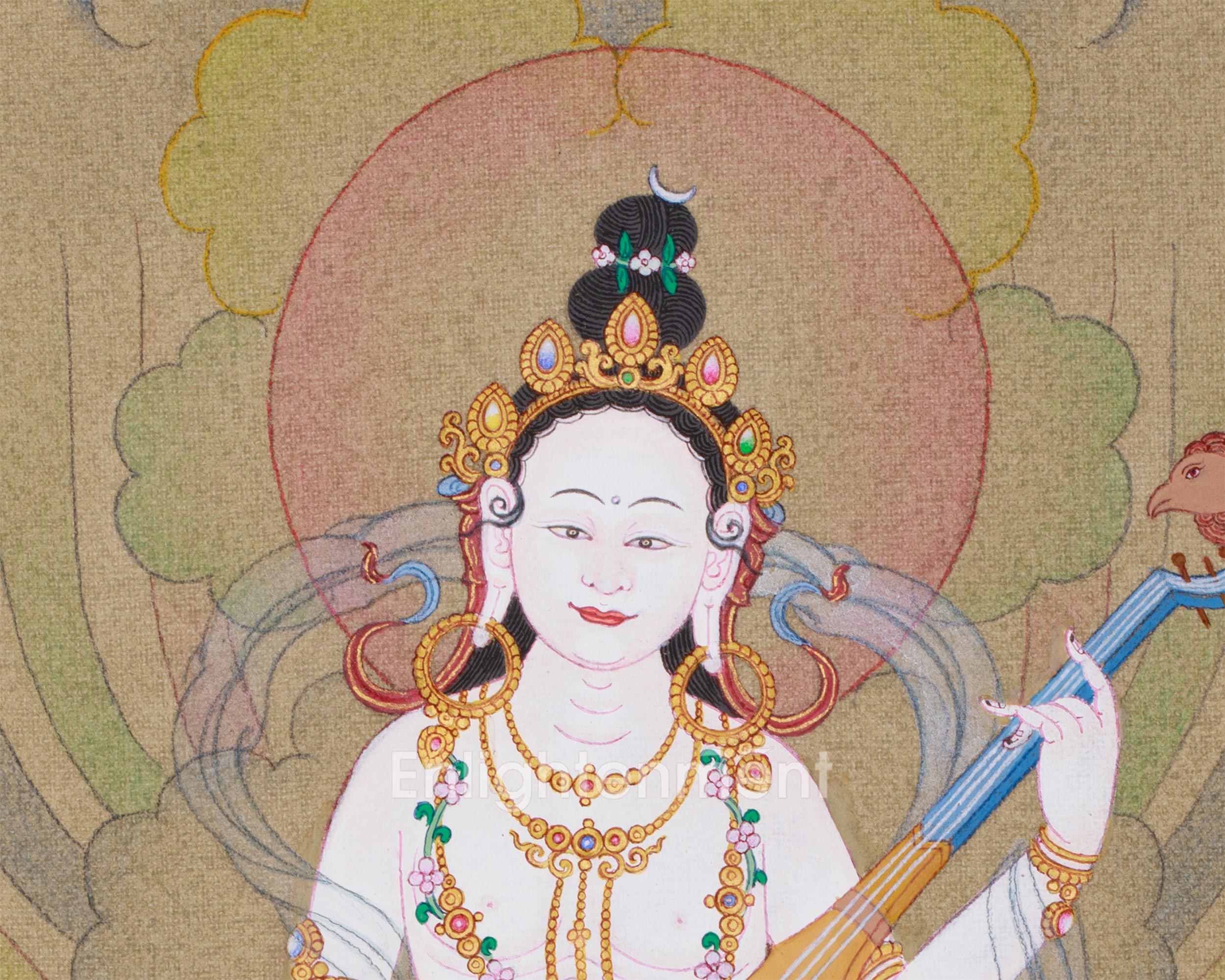 Original Goddess Saraswati Painting | Deity of Arts, Knowledge, and Music