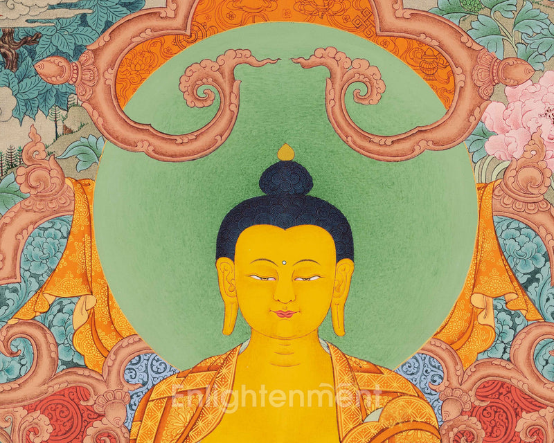 Tibetan Shakyamuni Buddha Thangka | Hand Painted Art for Meditation