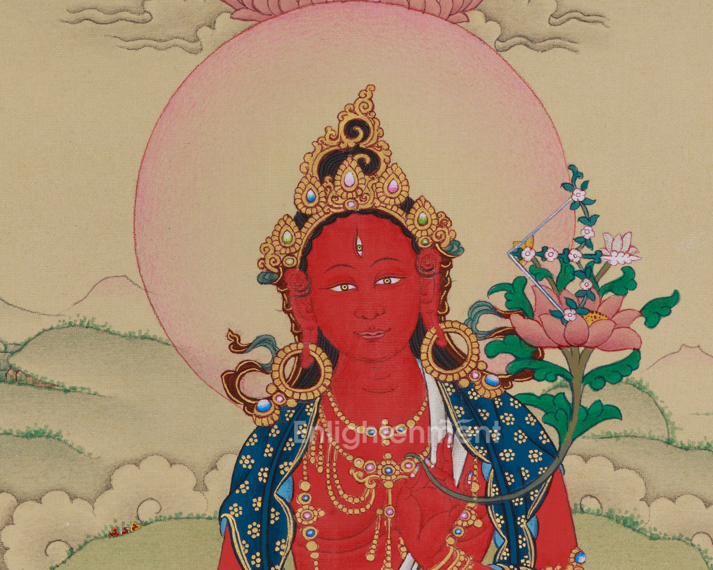 Traditional Thangka of Red Tara | A Symbol of Compassion and Power