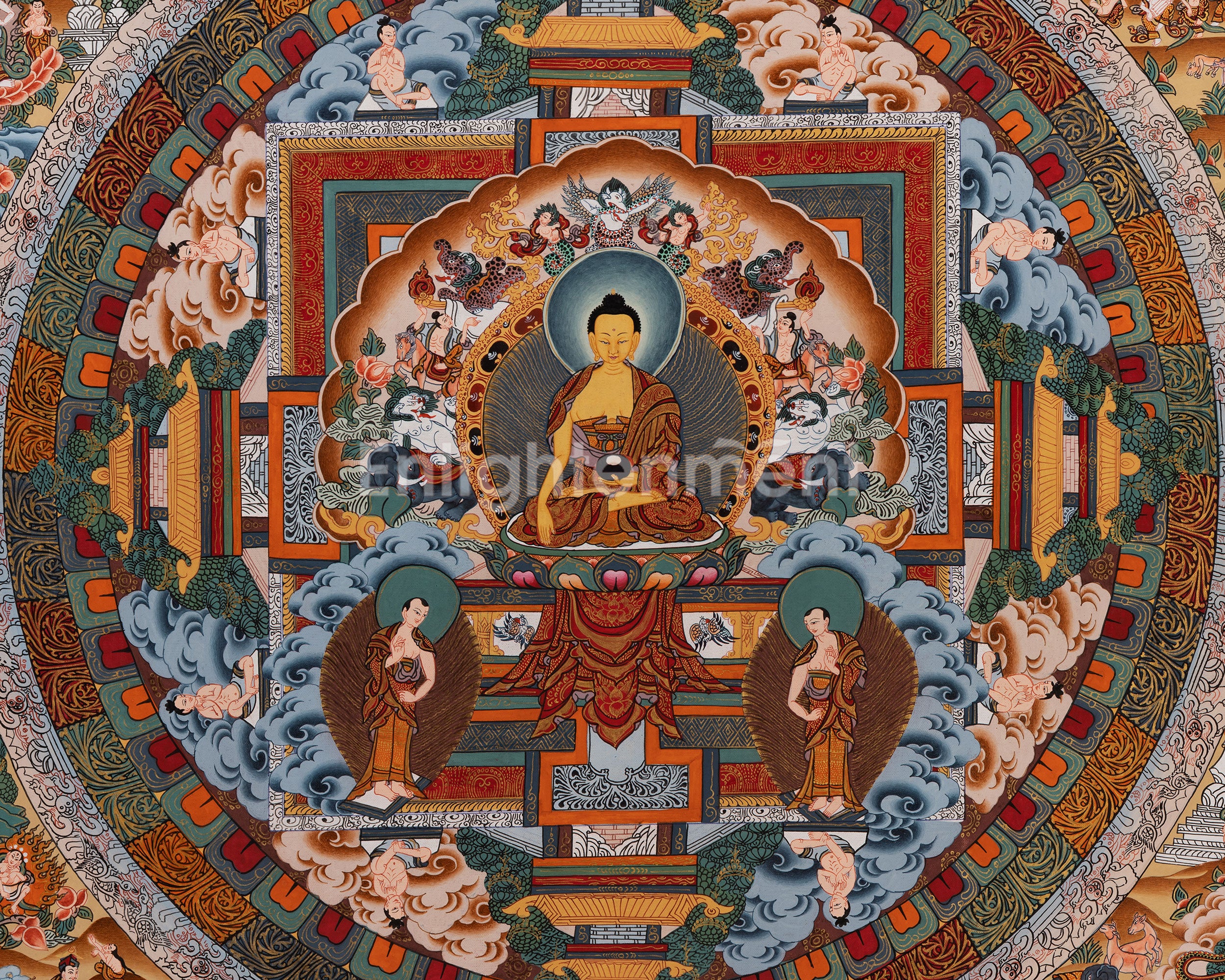 Masterpiece Art of Shakyamuni Gautama Buddha | Original Hand-Painted Tibetan Thangka