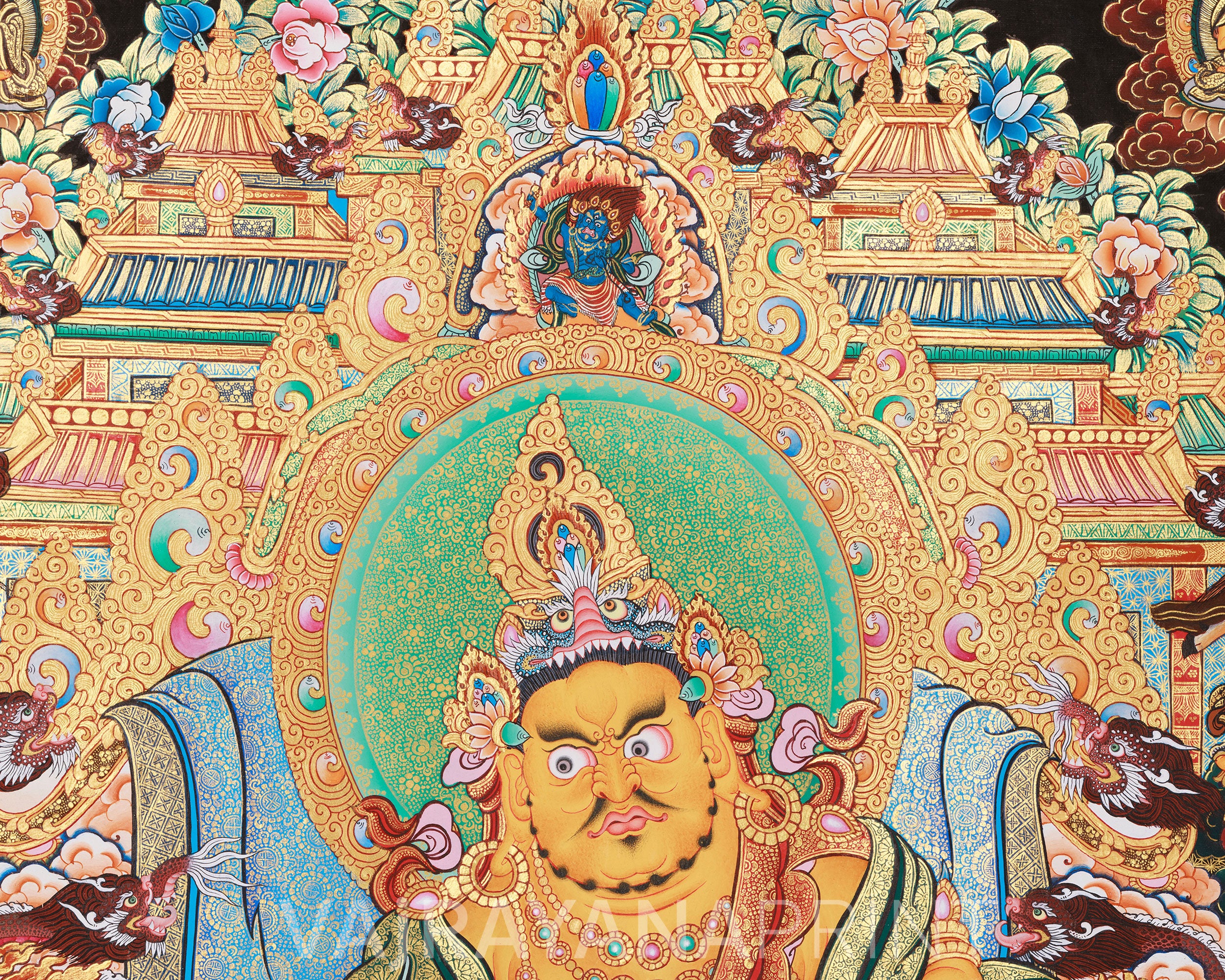 Golden Palace of Dzambhala | Deity of Wealth and Abundance in Giclee Canvas Print