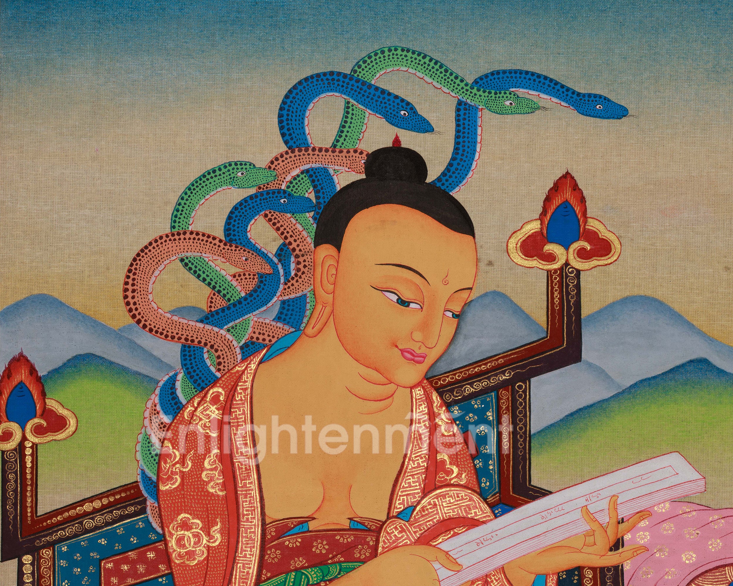 Nagarjuna Sacred Thangka | Buddhist Master Art | Wall Hanging
