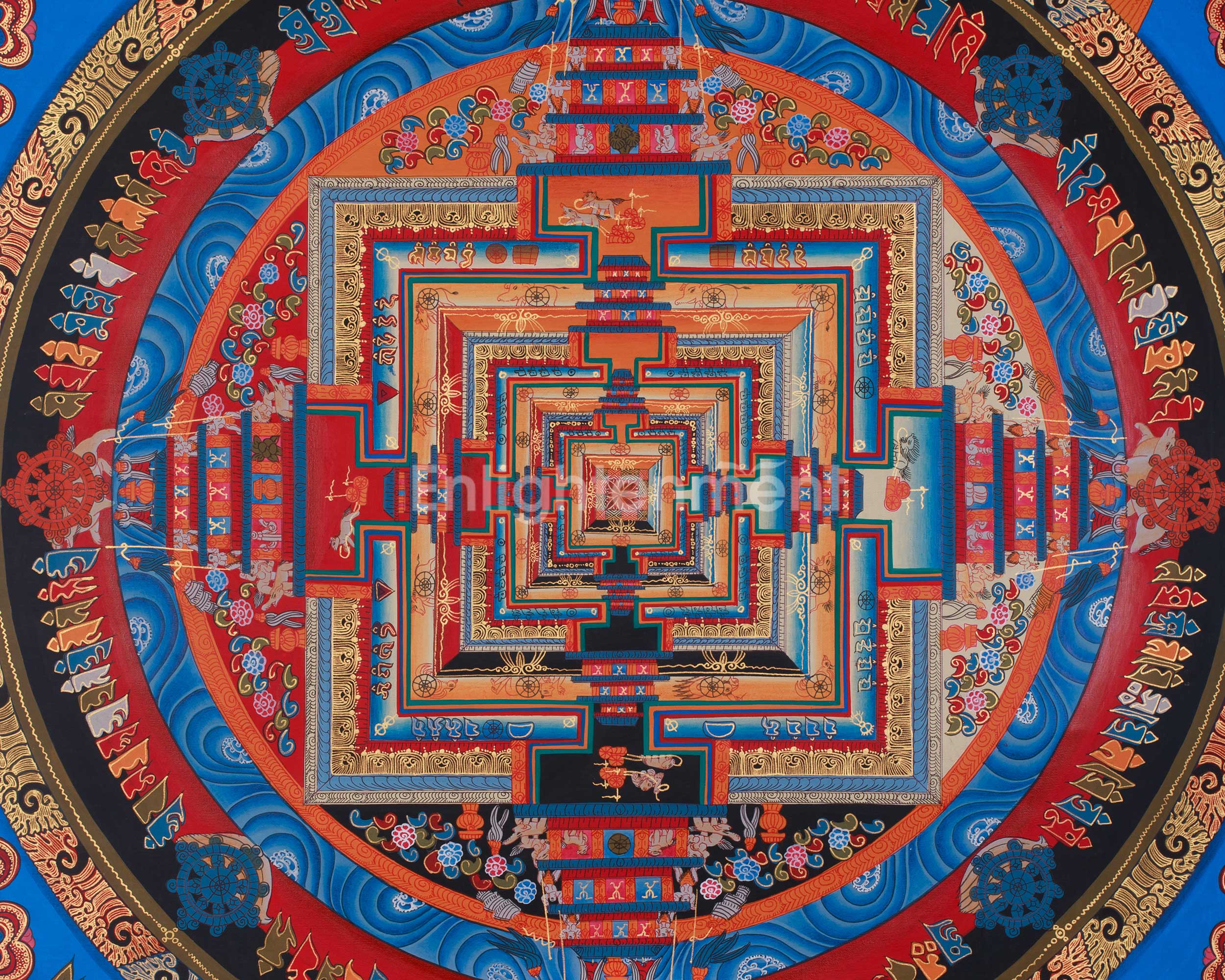 24-inch Kalachakra Mandala | Wheel of Time Painting