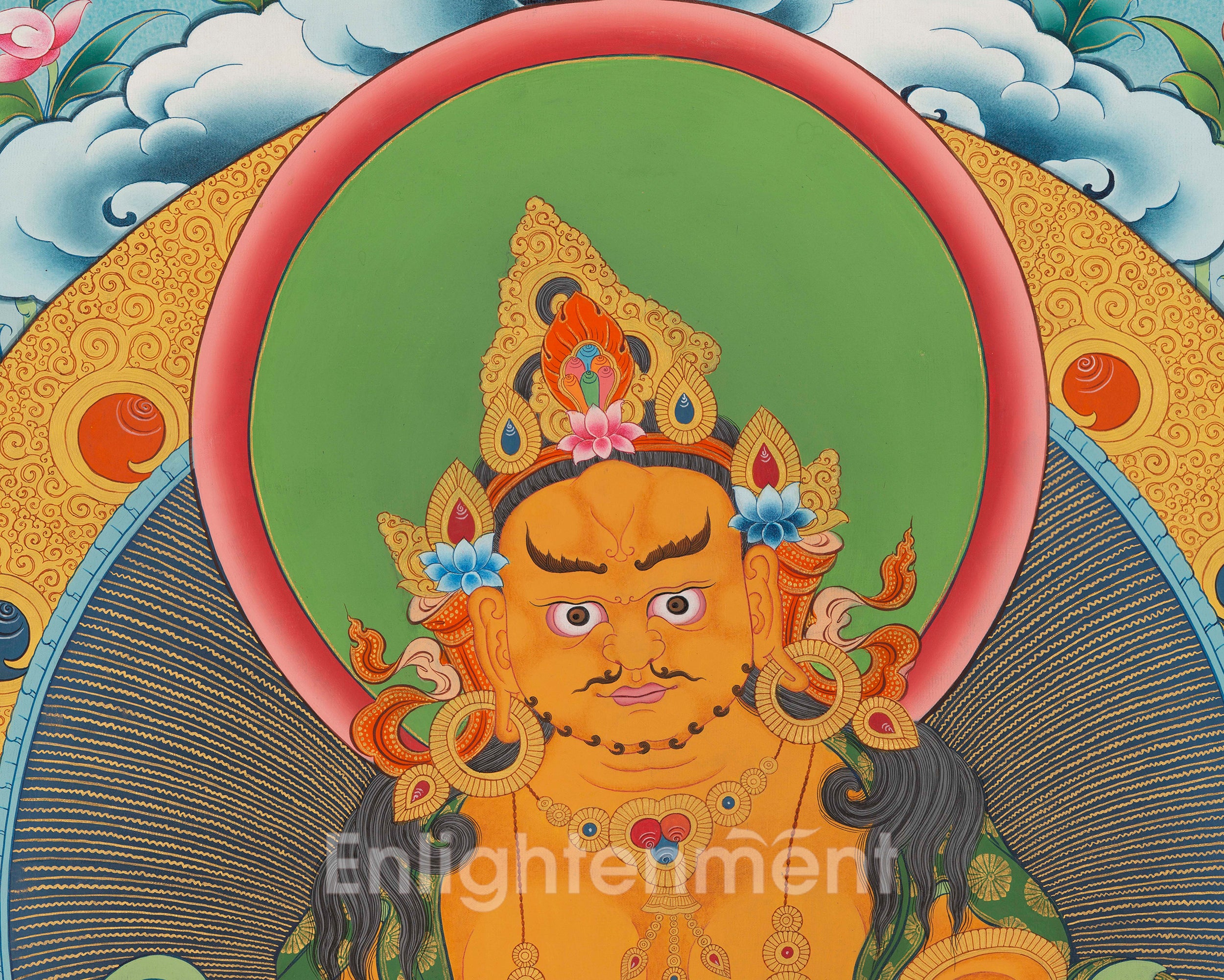 Dzambala the God of Wealth Thangka | Prosperity & Abundance Deity