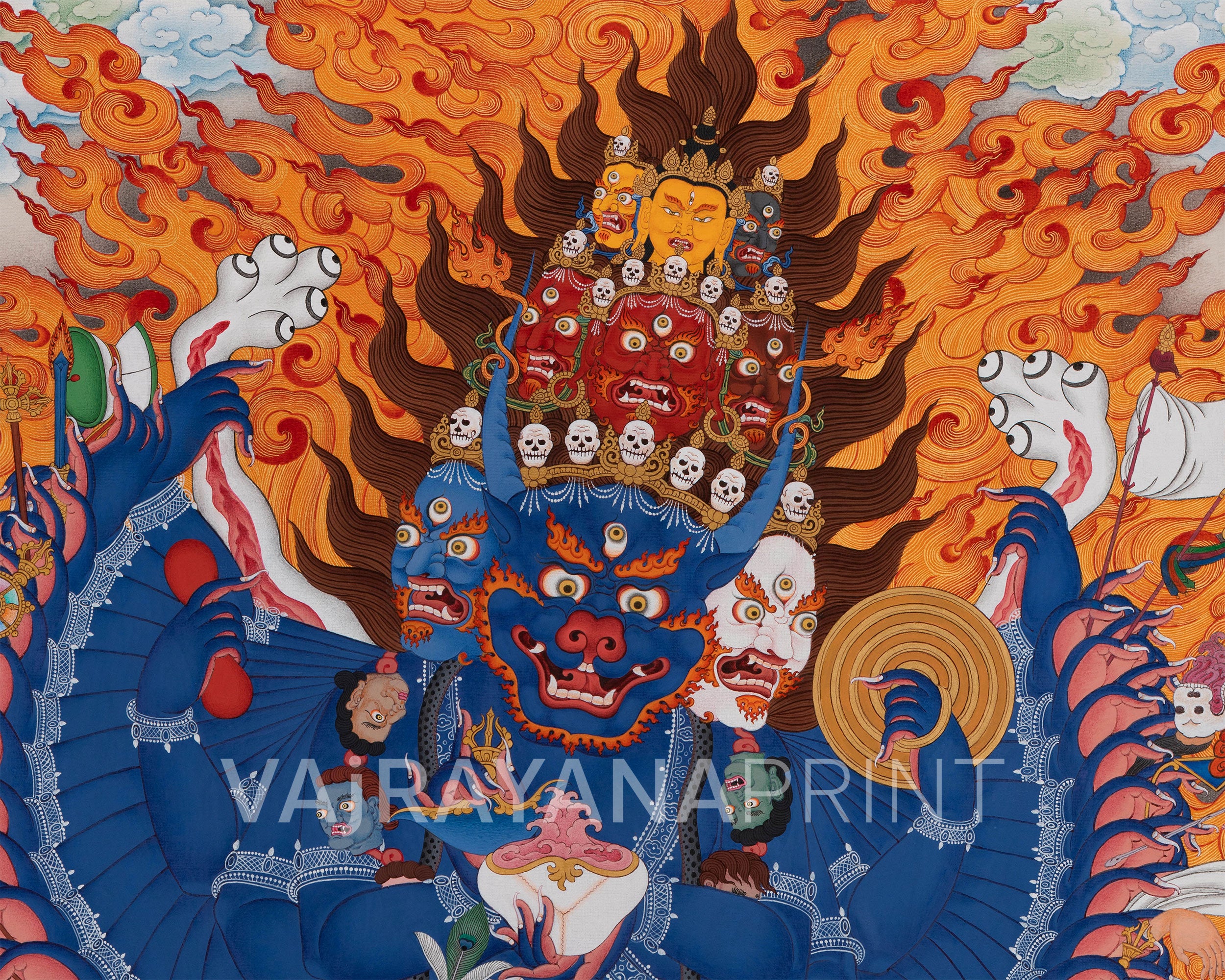 Yamantaka with Others | High Quality Thangka Print