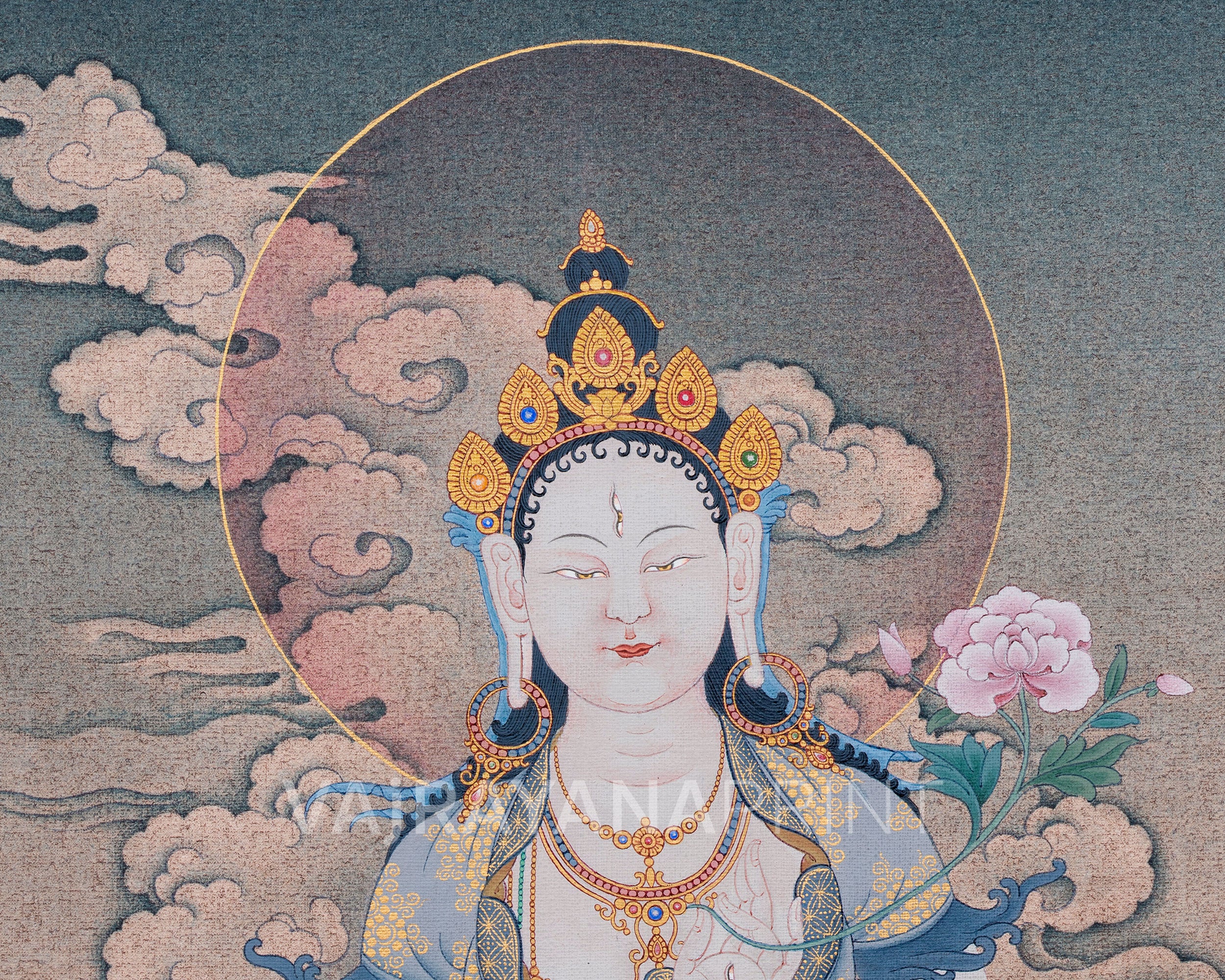 Bodhisattva White Tara Canvas Print | High-Quality Giclée Art of Protection Deity