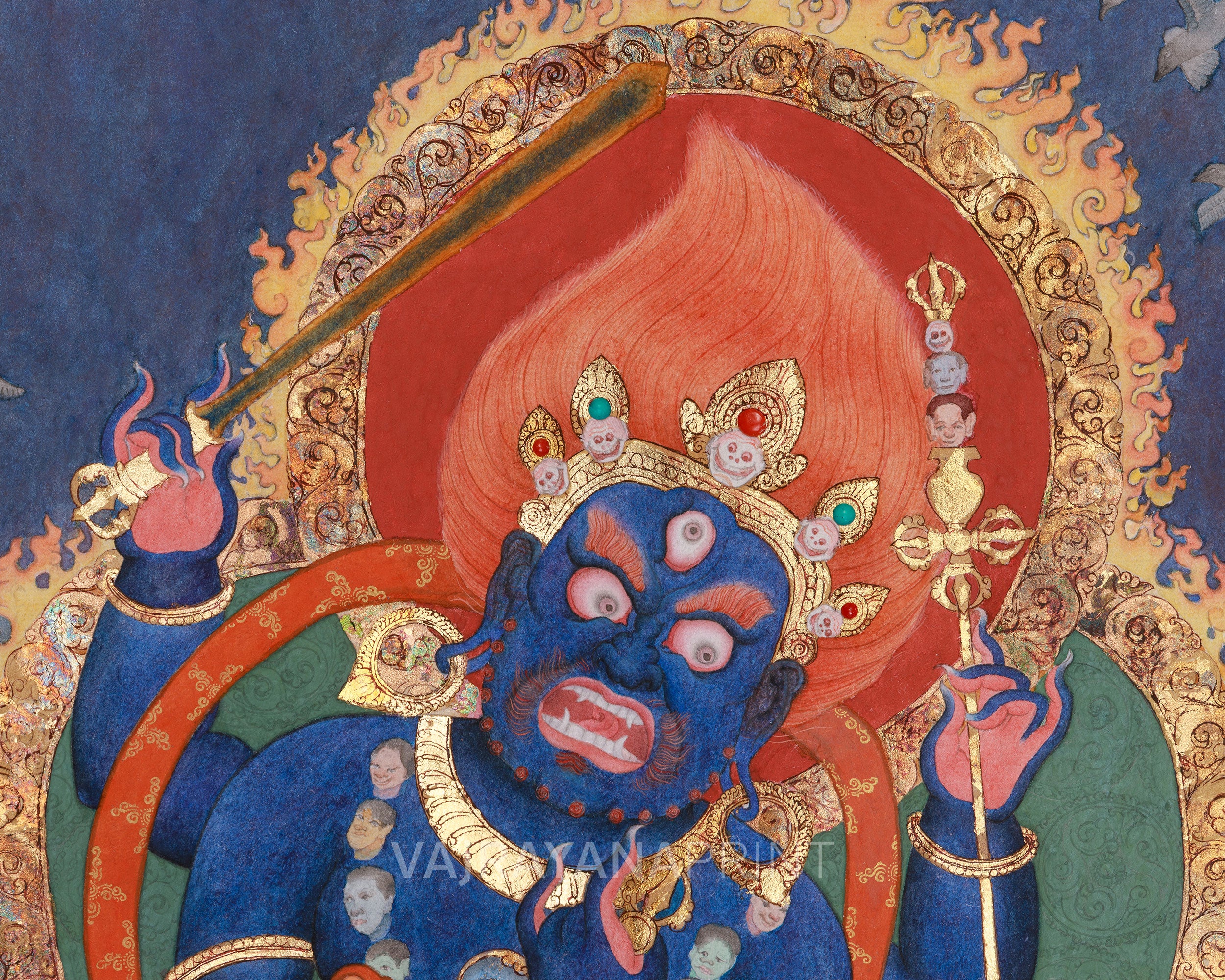 Chaturbhuja Mahakala Canvas Print | Wrathful Protector Deity