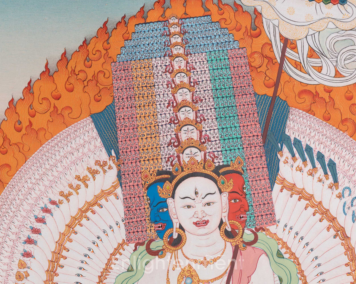 1000 Armed Dukar Traditional Art | The White Umbrella Goddess | Sitatapatra Deity