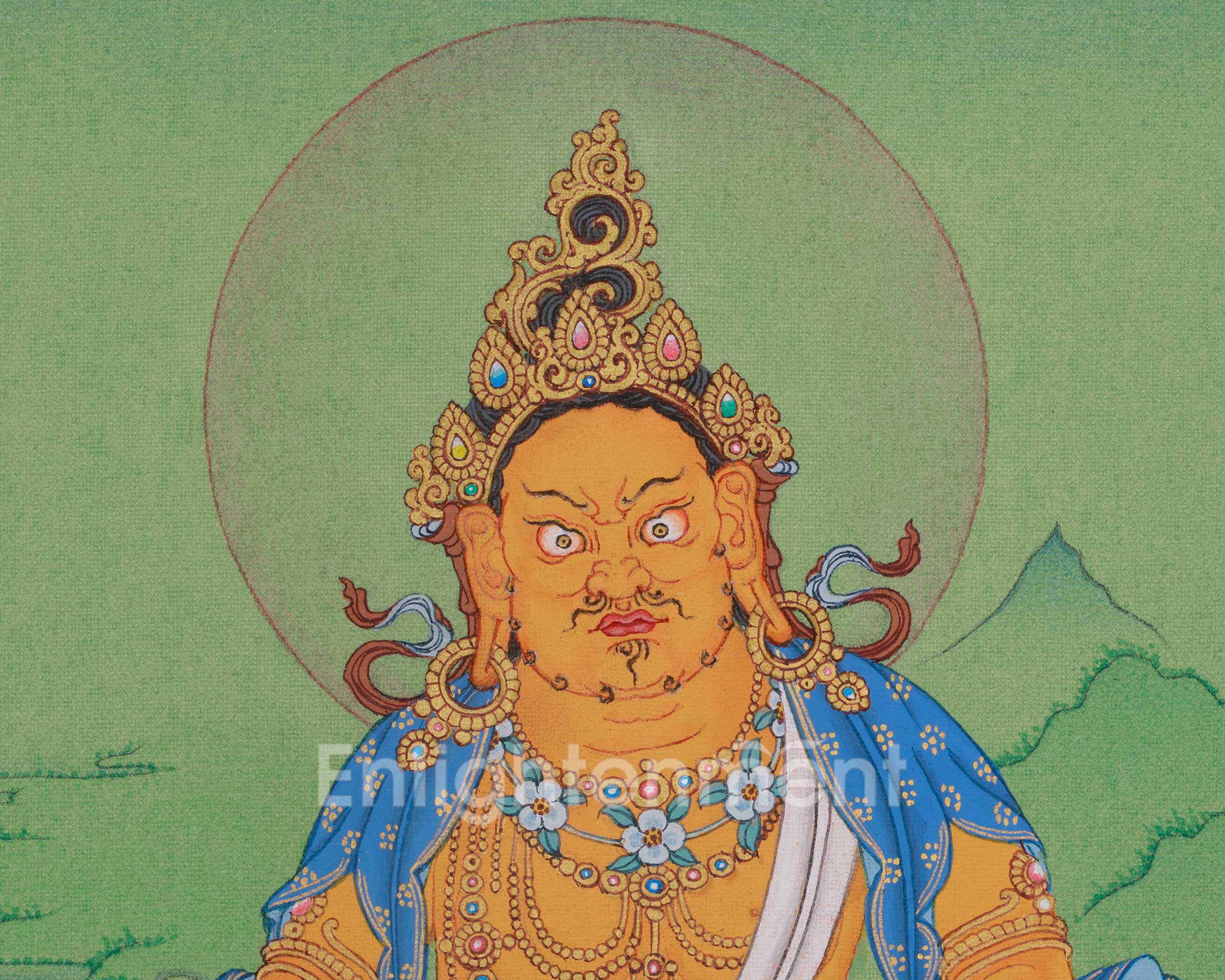 Dzambhala Prosperity Deity Thangka | Symbolizied Wealth and Spiritual Abundance