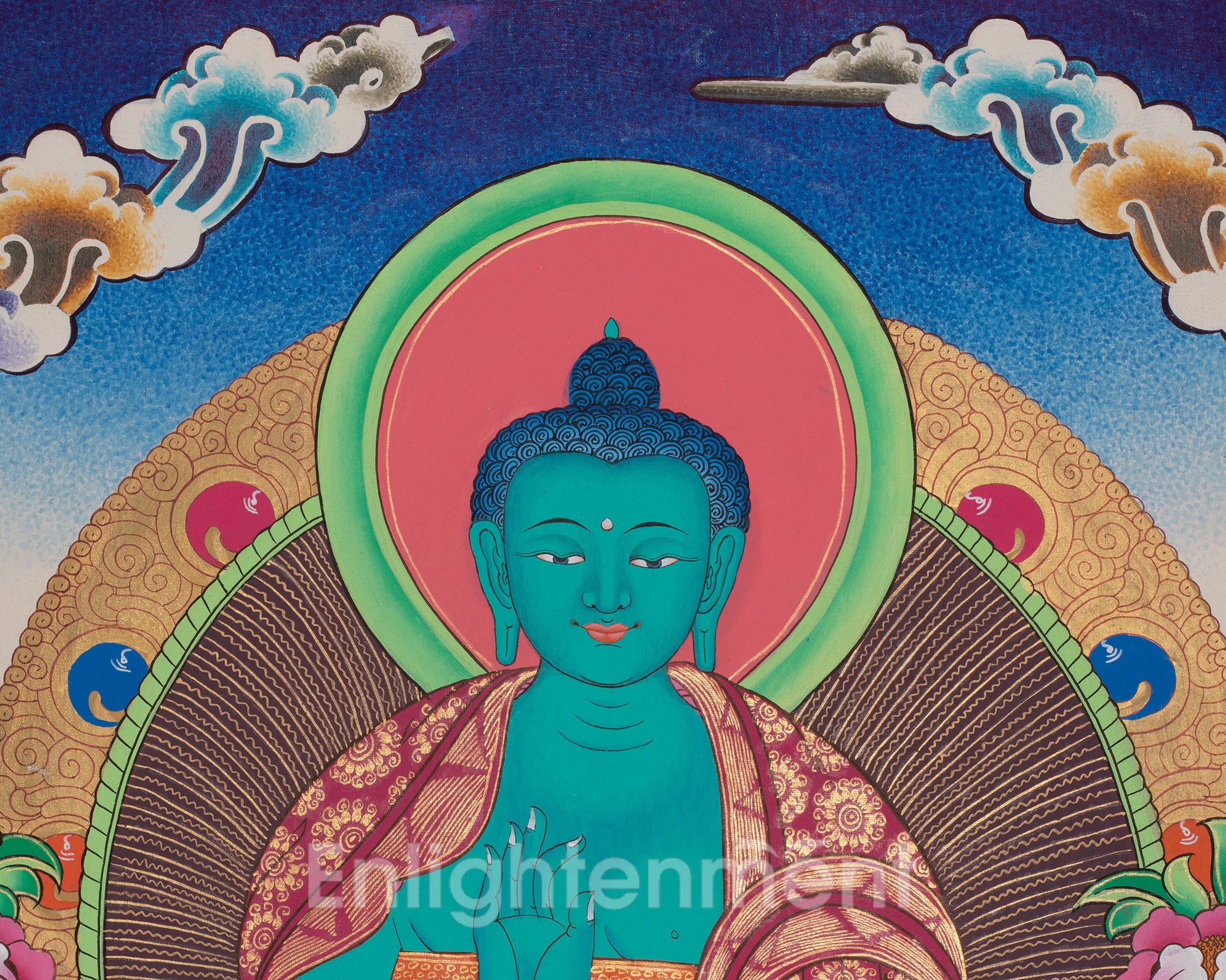 Original Hand-Painted Amogsiddhi Thangka | Tibetan Buddhist Thangka |