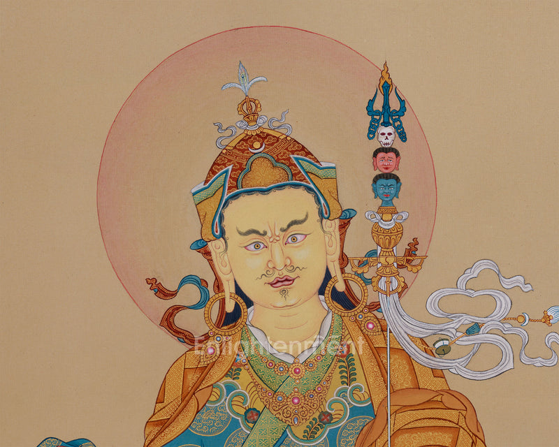 Tibetan Guru Rinpoche (Padmasambhava) Thangka | Masterwork of Spiritual Enlightenment