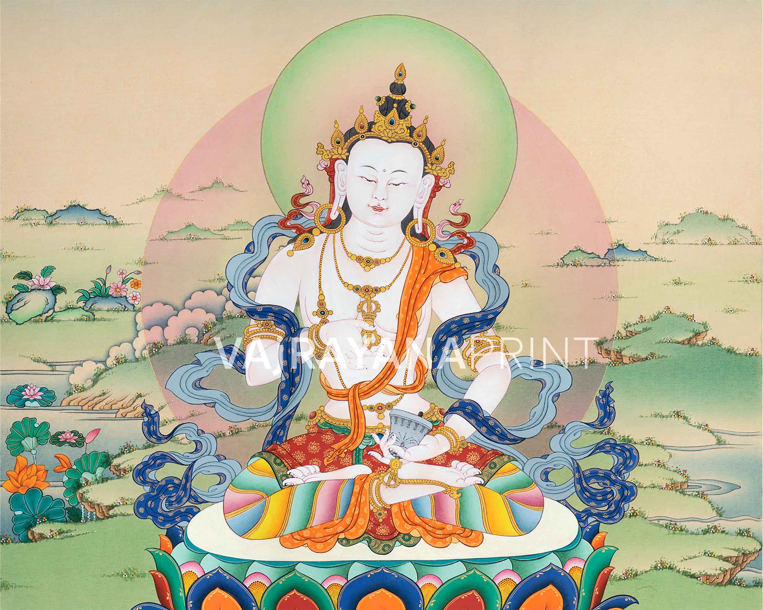 Vajrasattva Meditation Print | Tibetan Buddhist Deity | Cultivating Inner Peace and Purification