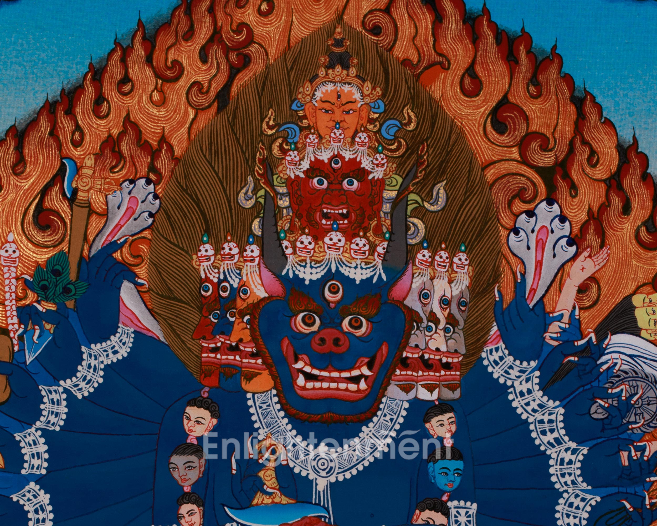 Wrathful Yamantaka Thangka | Tibetan Buddhist Protector