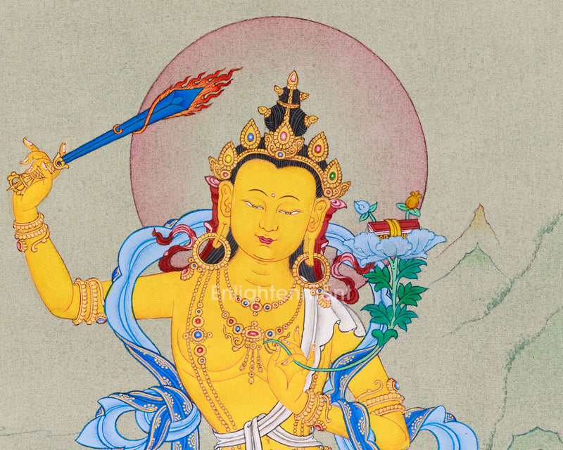 Manjushri, Wisdom Buddha Thangka