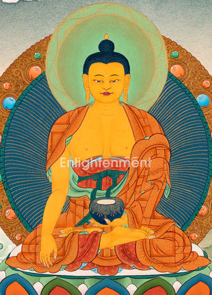 Authentic Buddha Gautama Thangka | Hand-Painted Art of Shakyamuni Buddha | Traditional Painting