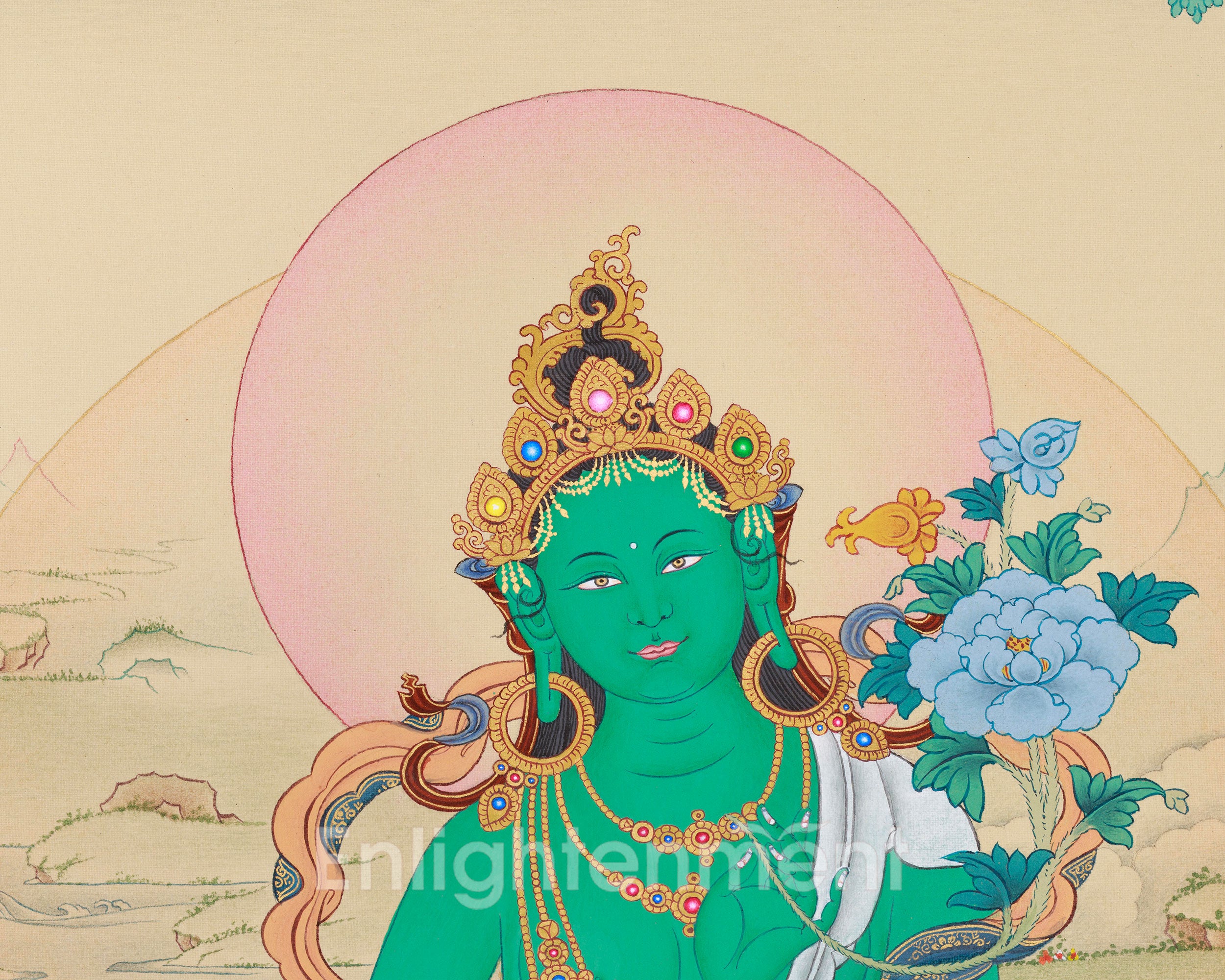 Compassionate Saviour Green Tara Thangka | The Goddess of Swift Action and Boundless Compassion