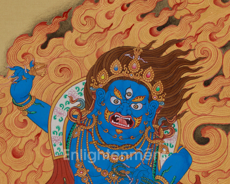 Fierce Protector Vajrapani Thangka | Guardian of the Dharma | Himalayan Artwork