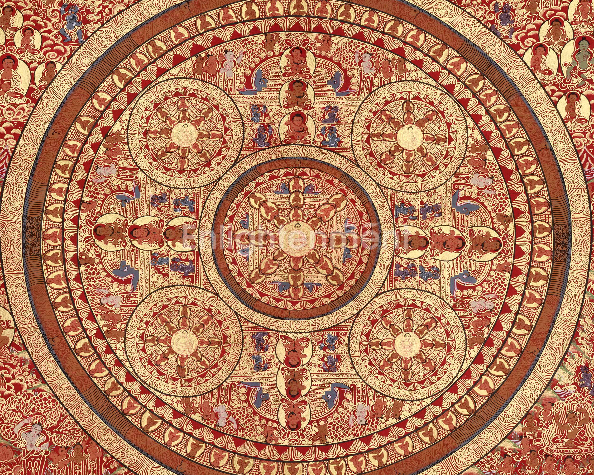 Shakyamuni Buddha Mandala Painting | A Sacred Thangka of Enlightenment and Cosmic Order