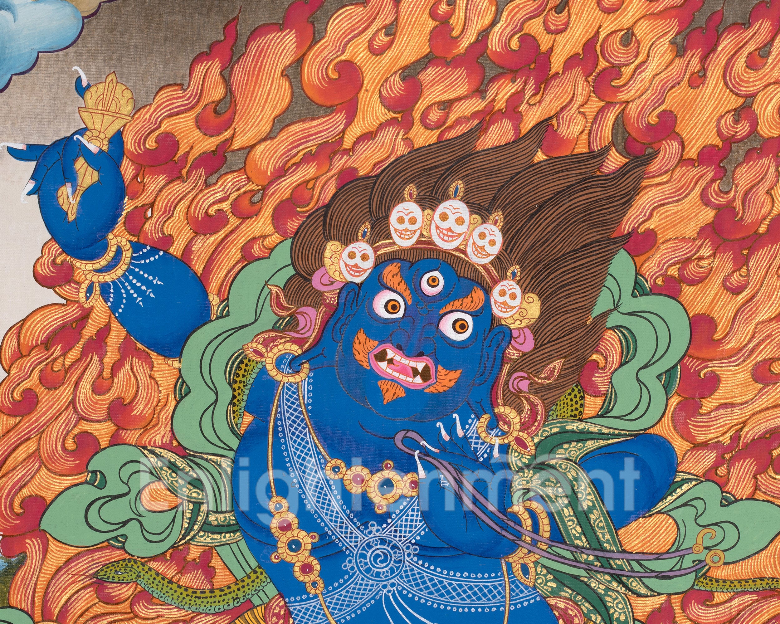 Original Hand-Painted Vajrapani Thangka | Tibetan Wall Hanging