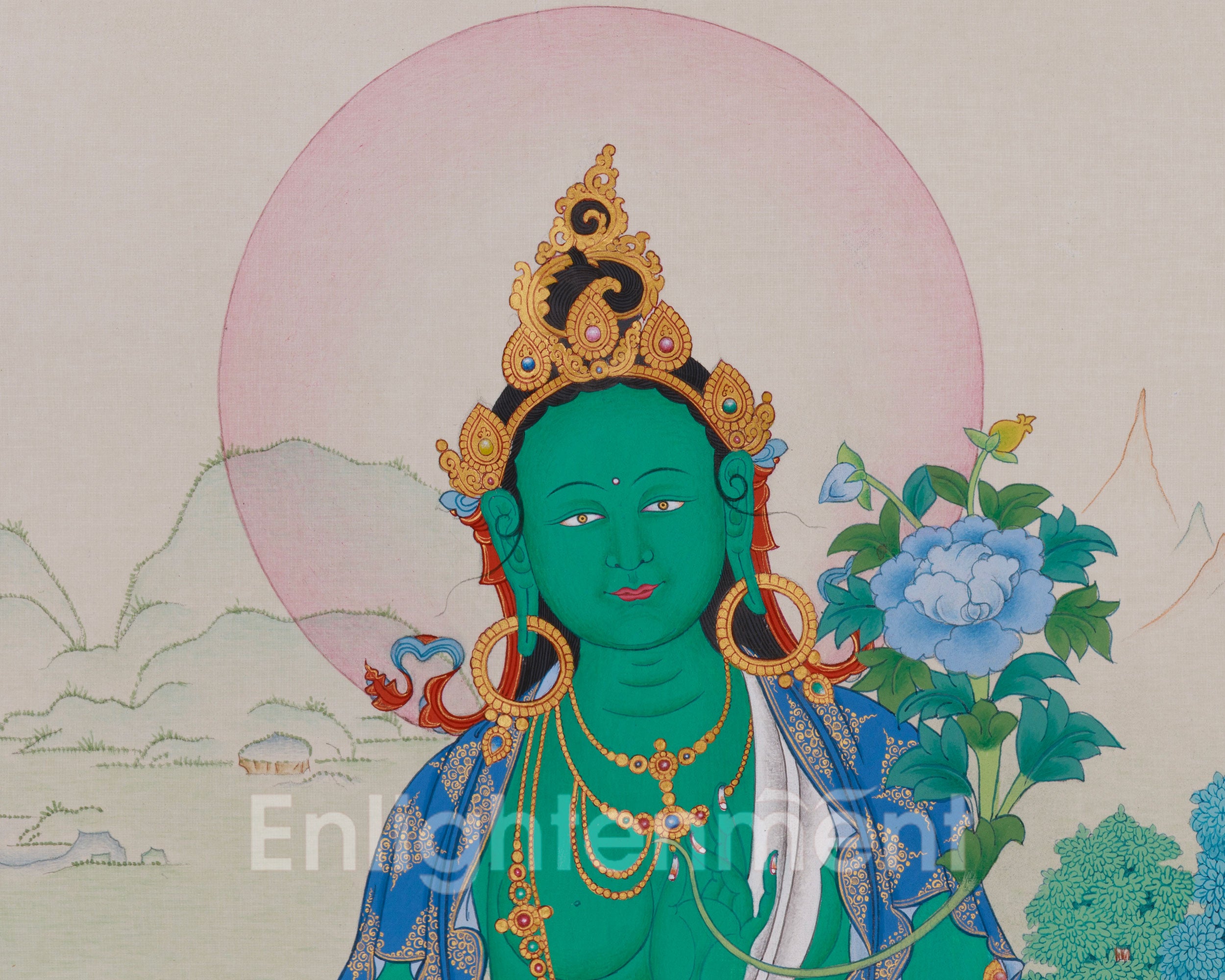 Spiritual Bodhisattva Green Tara Thangka | Mother of Liberation