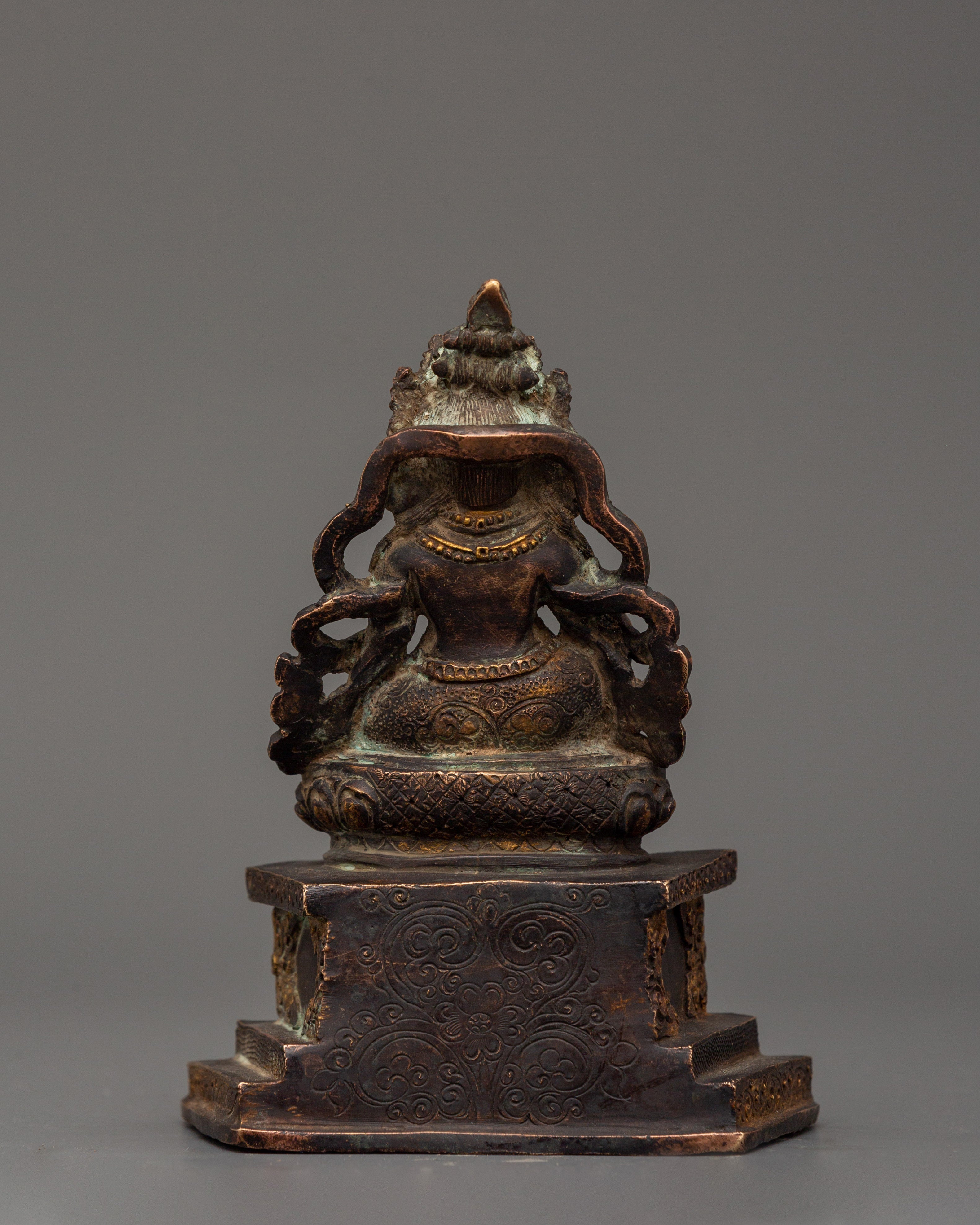 Dzambhala Tibetan Buddhist Wealth Deity Statue | Symbol for Wealth and Prosperity