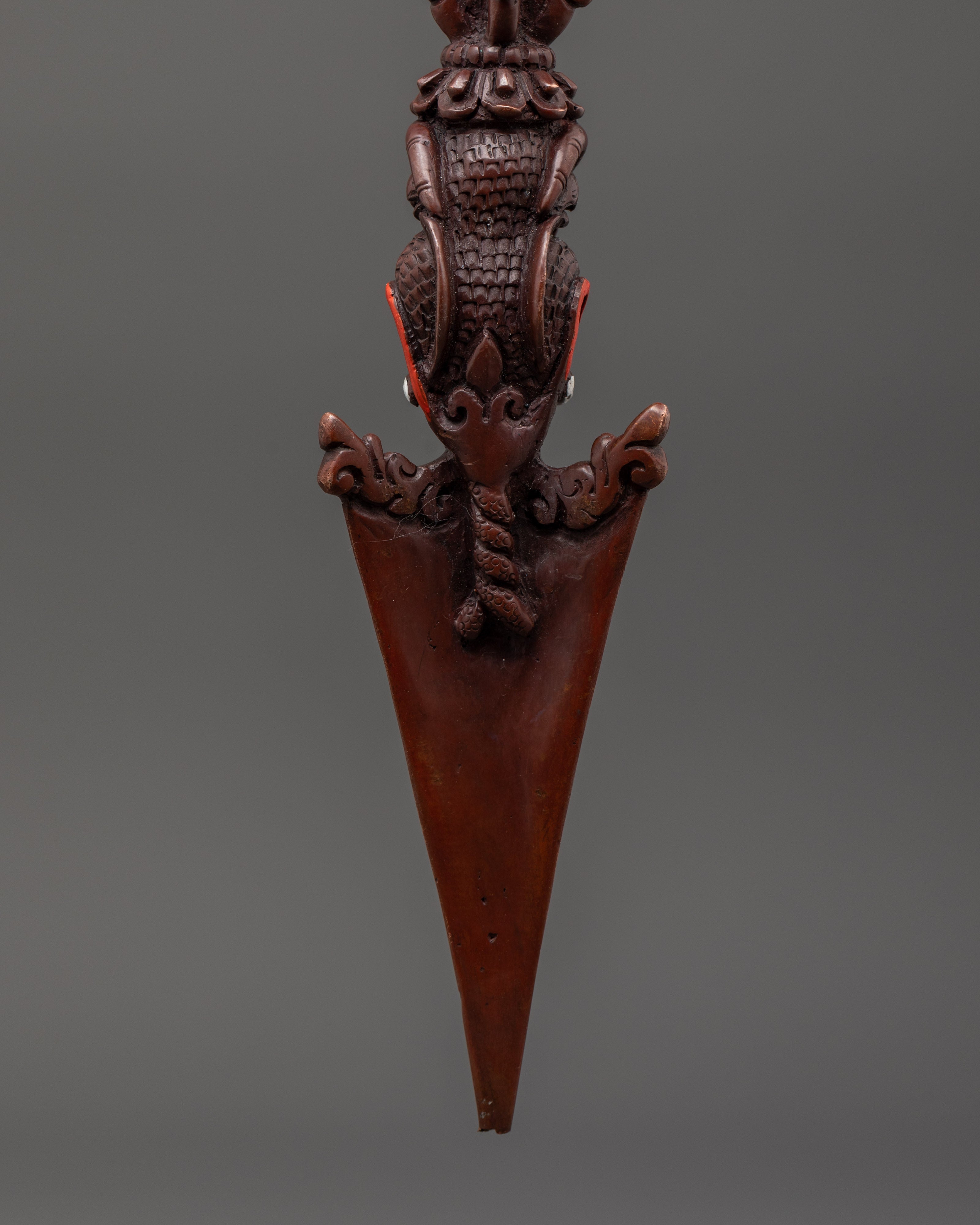 Oxidized Copper Phurba Dagger | Tibetan Ritual Tool of Protection