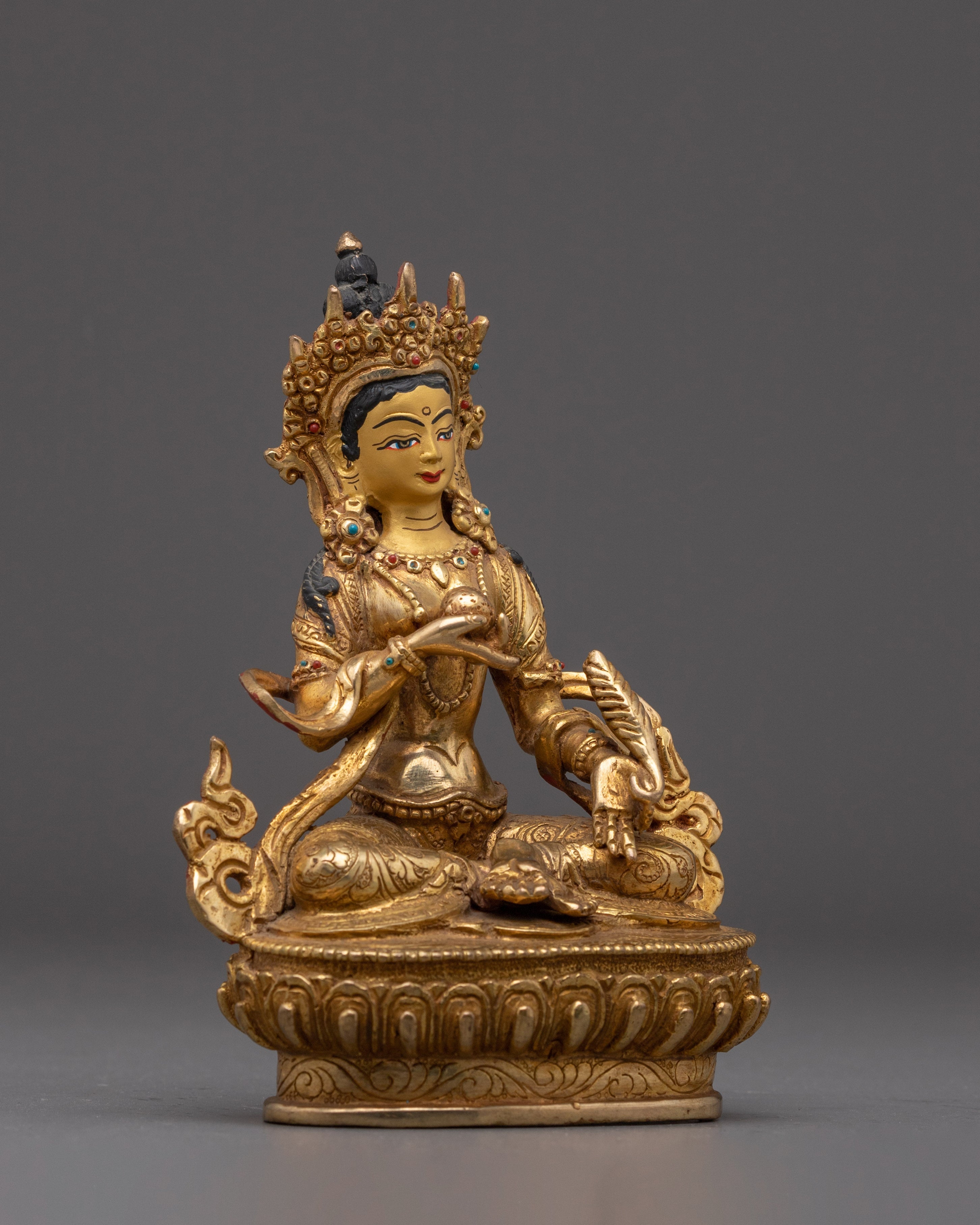 Kshitigarbha Gold Plated Statue | Statue for Spiritual Protection