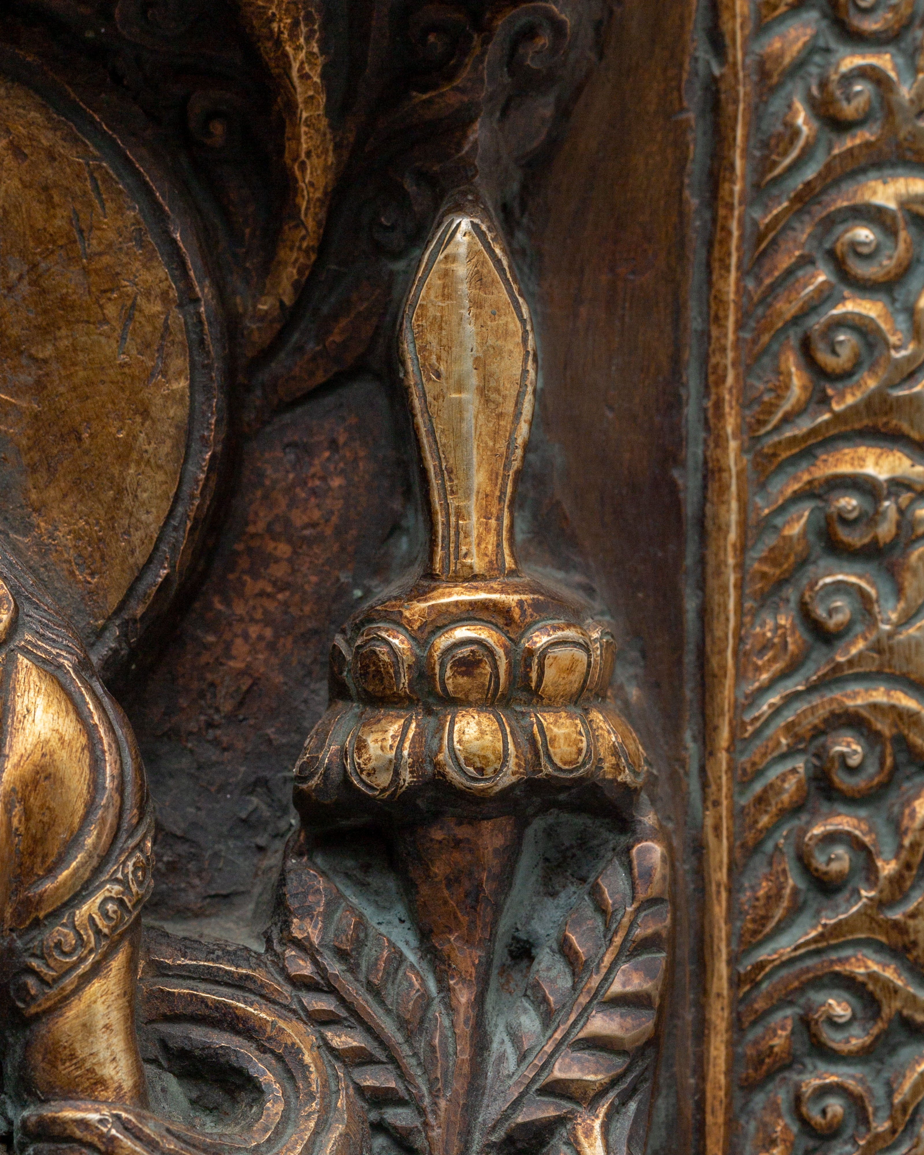 Tibetan Simhanada Lokeshvara Sculpture | Sacred Buddhist Statue